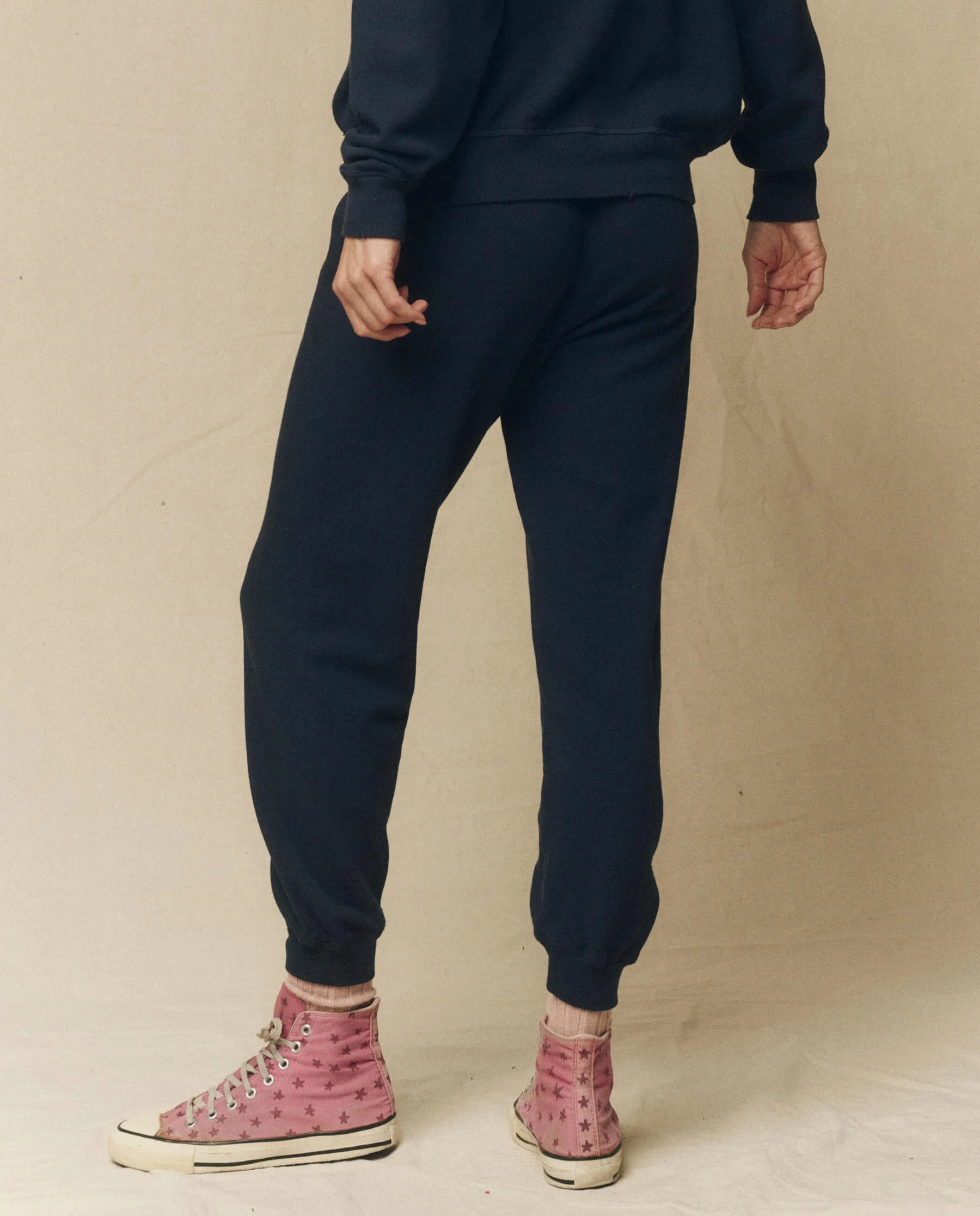 The Cropped Sweatpant. Solid -- True Navy - Image 4