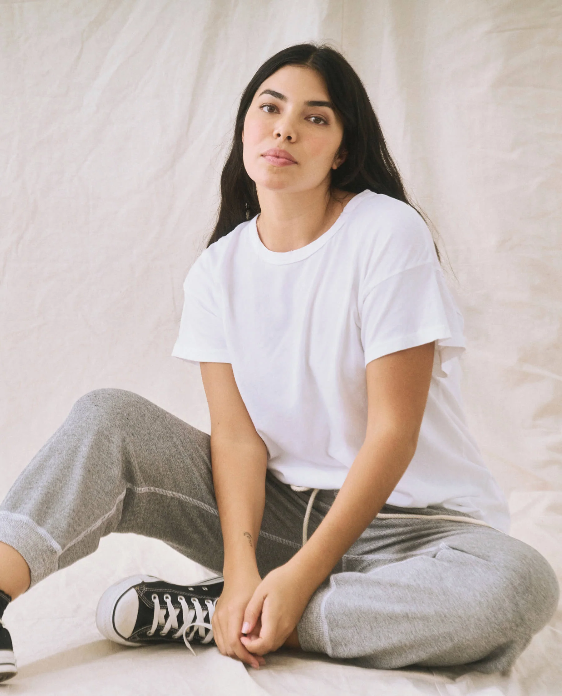 The Cropped Sweatpant. Solid -- Varsity Grey - Image 3