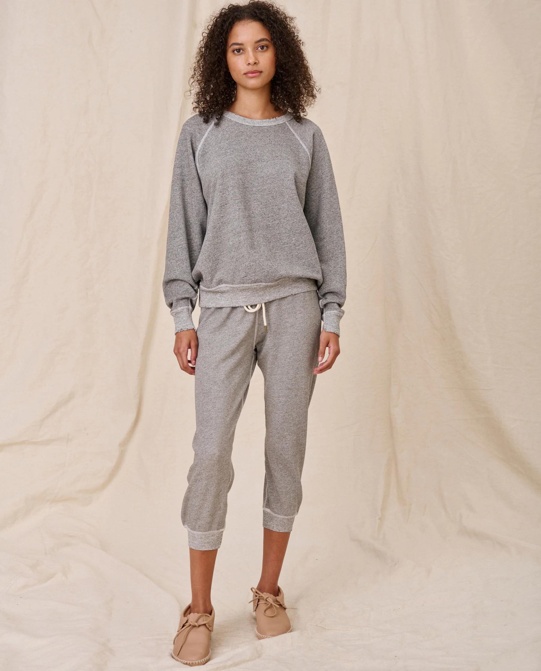 The Cropped Sweatpant. Solid -- Varsity Grey - Image 4