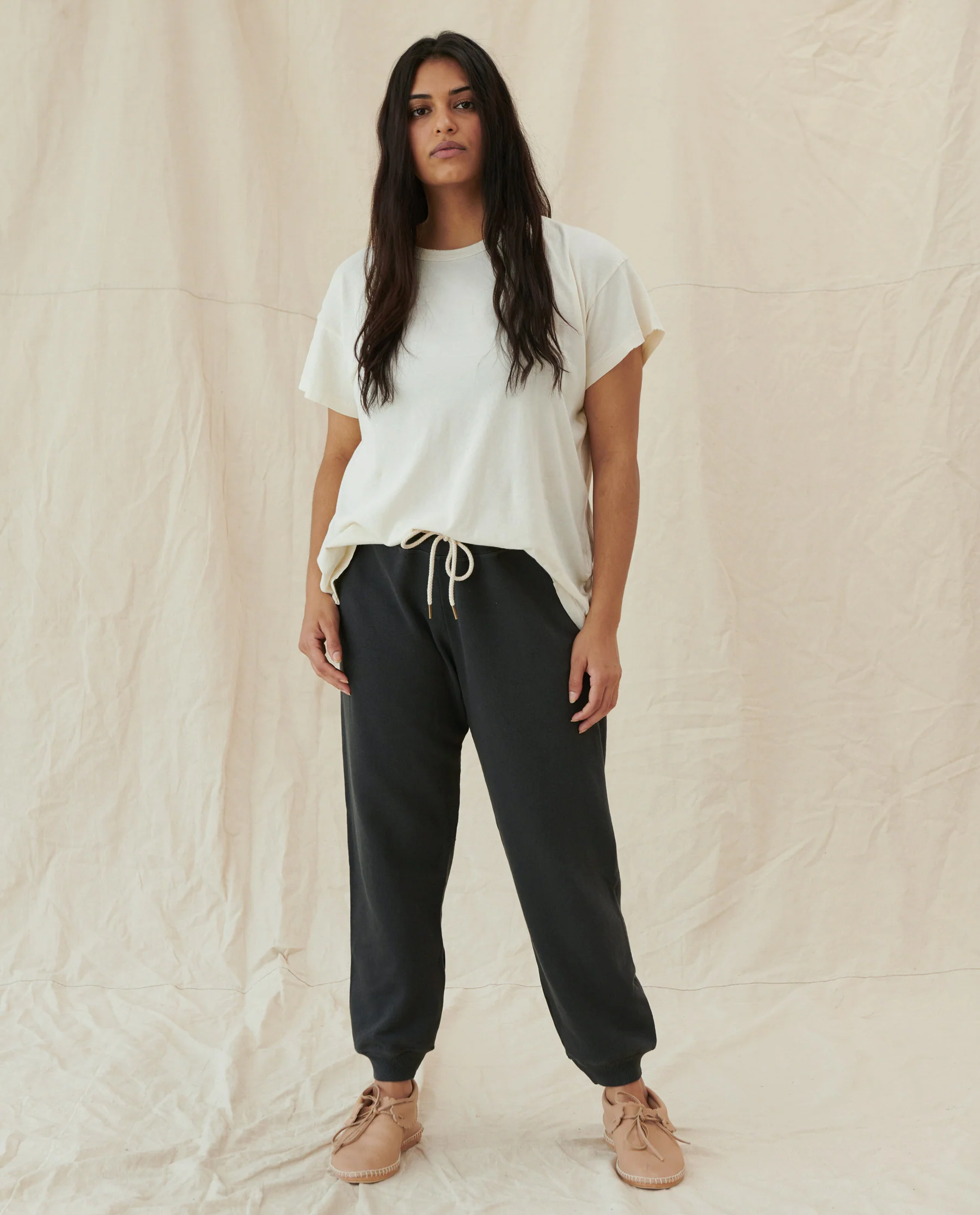 The Cropped Sweatpant. Solid -- Washed Black - Image 4