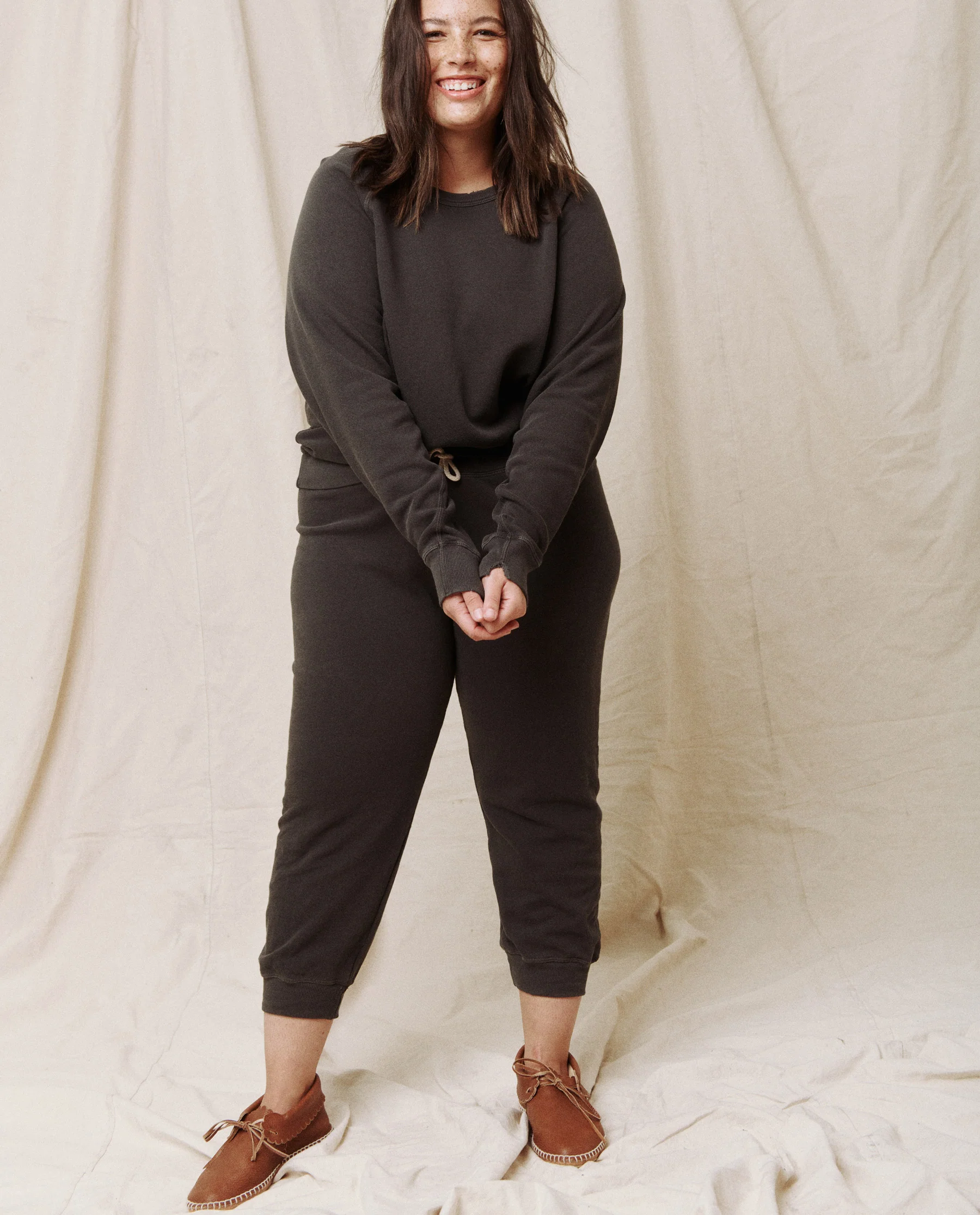 The Cropped Sweatpant. Solid -- Washed Black - Image 5