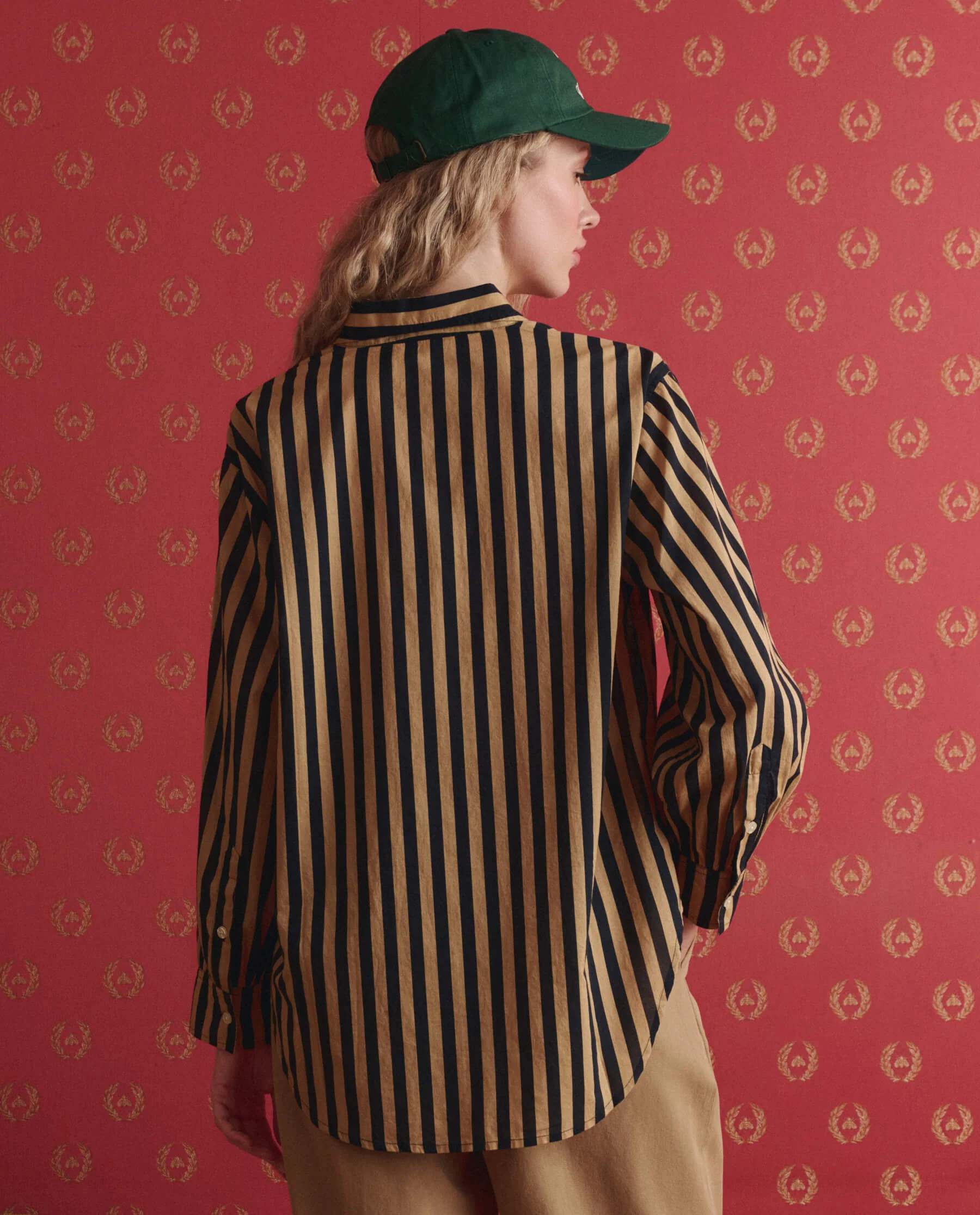 The Daily Button Up. -- Khaki/Black Club Stripe - Image 3