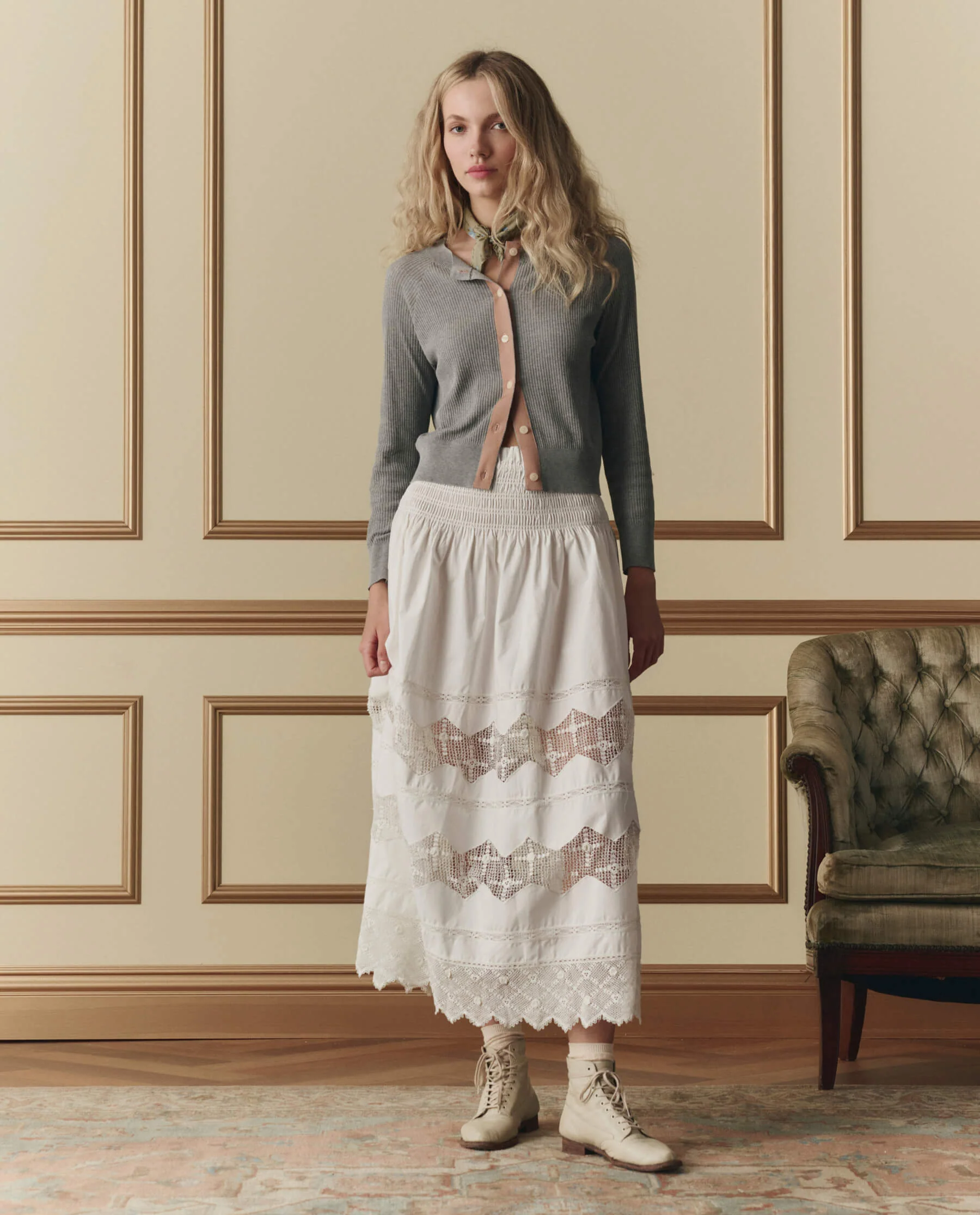 The Dainty Cardigan. -- Heather Grey - Image 3
