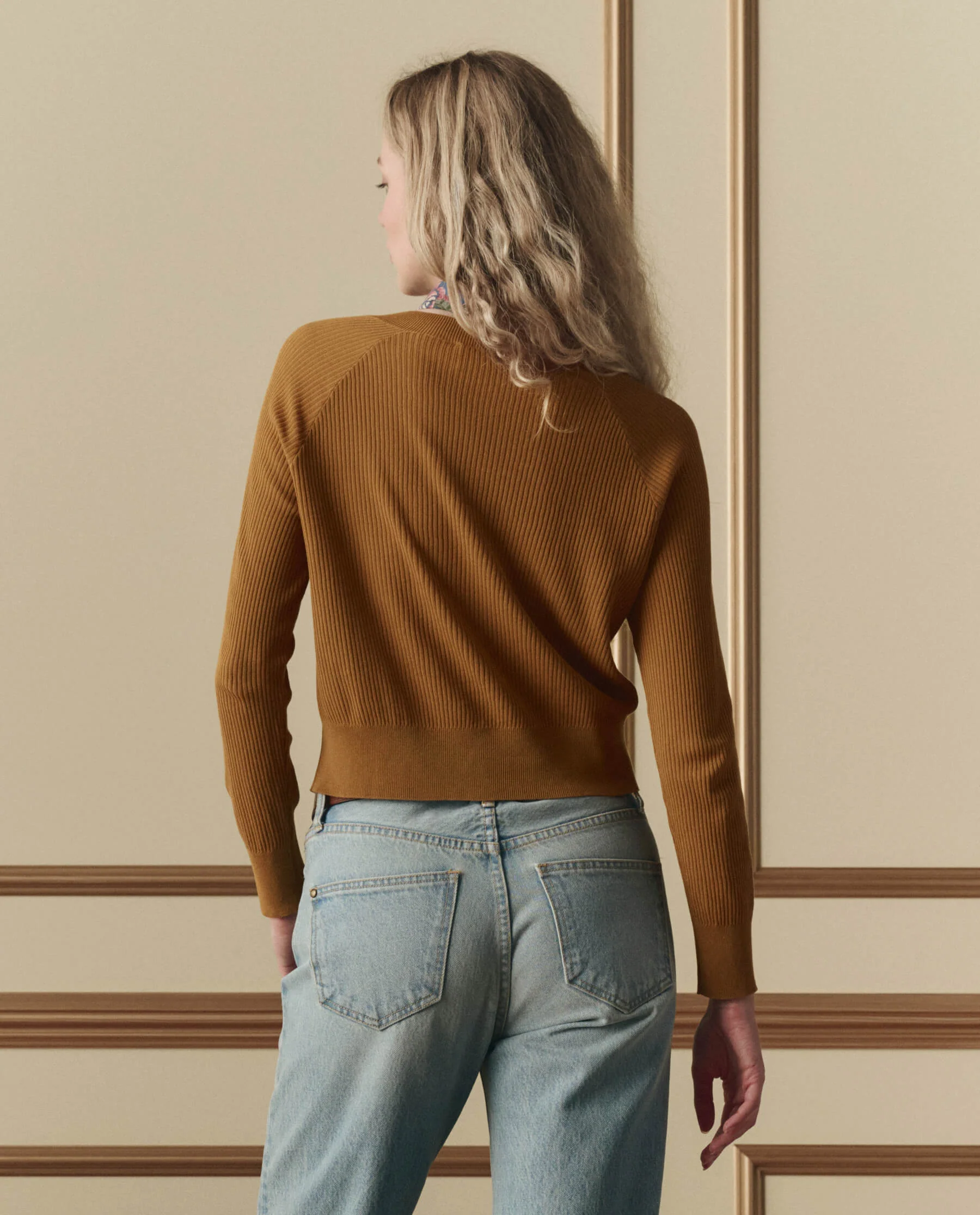 The Dainty Cardigan. -- Suntan - Image 3