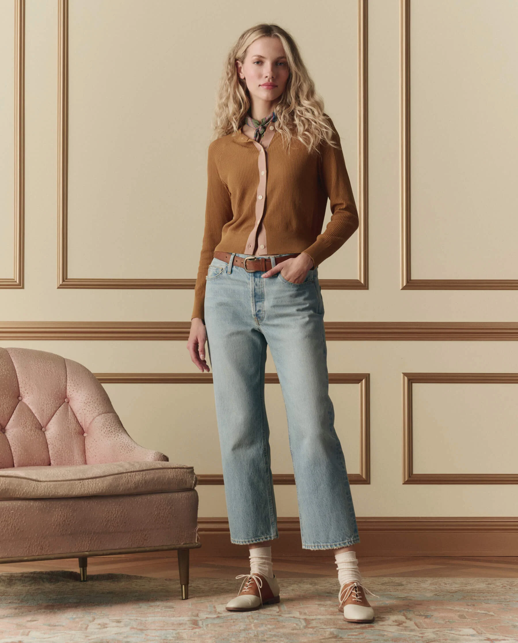 The Dainty Cardigan. -- Suntan - Image 4