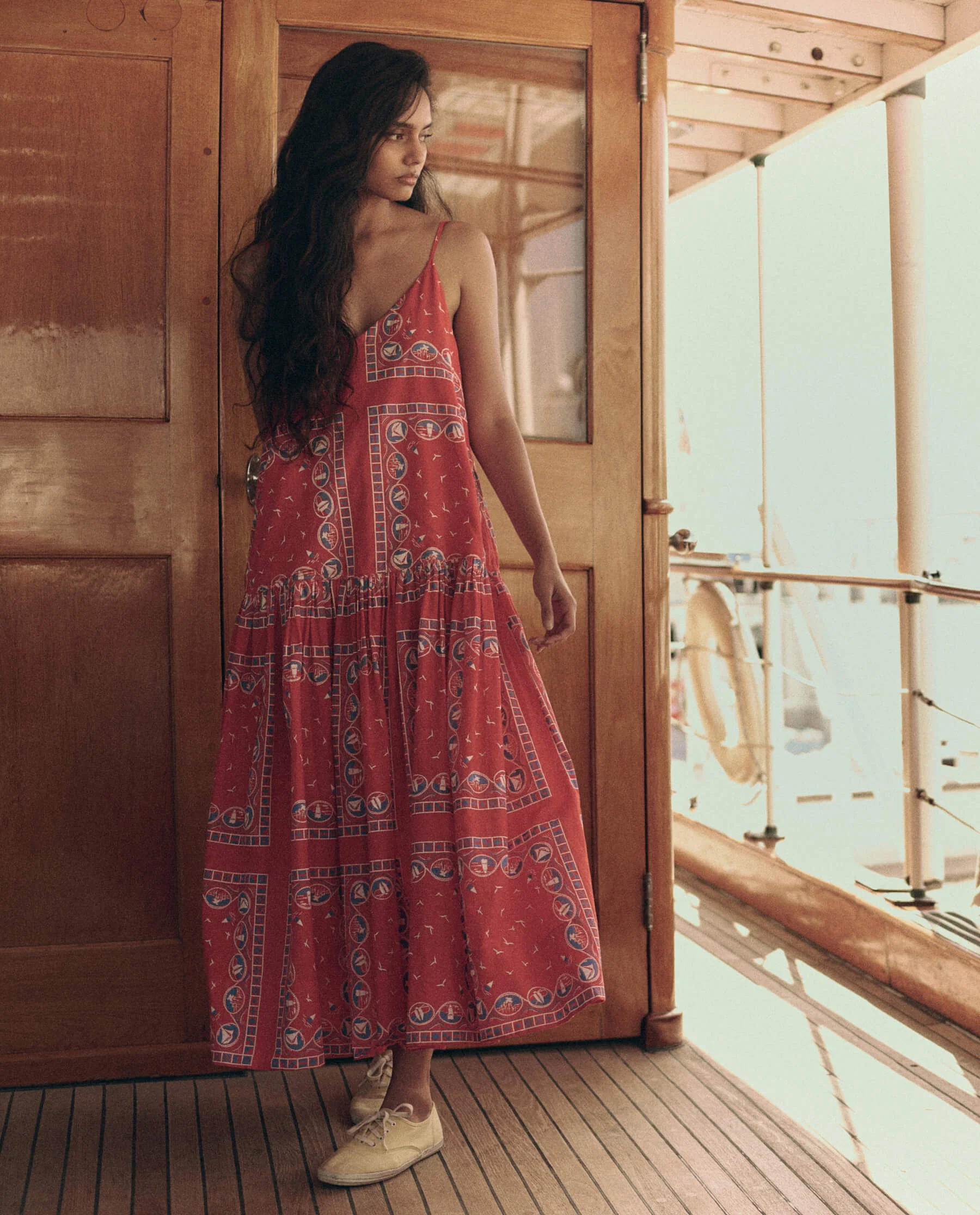 The Drop Waist Dress. -- Red Sailboat Bandana - Image 5