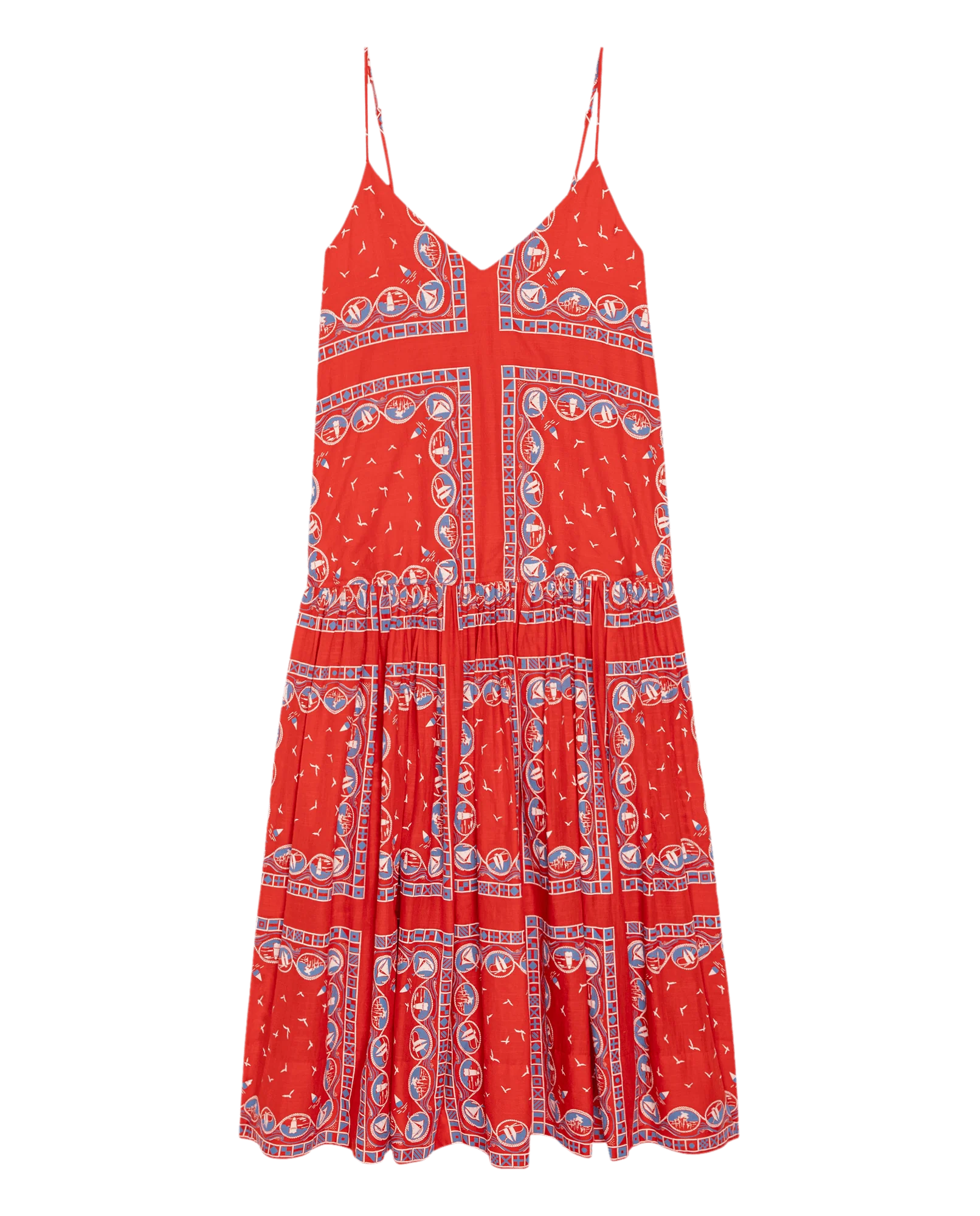 The Drop Waist Dress. -- Red Sailboat Bandana - Image 6