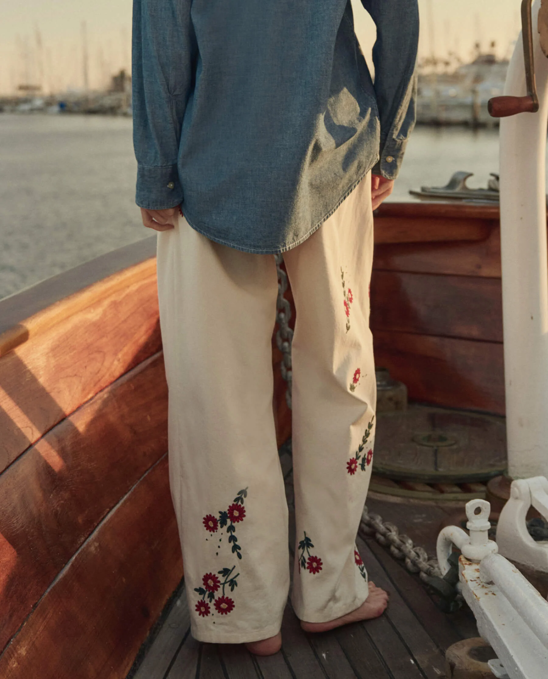 The Easy Pant. -- Natural With Field Floral Emb - Image 3