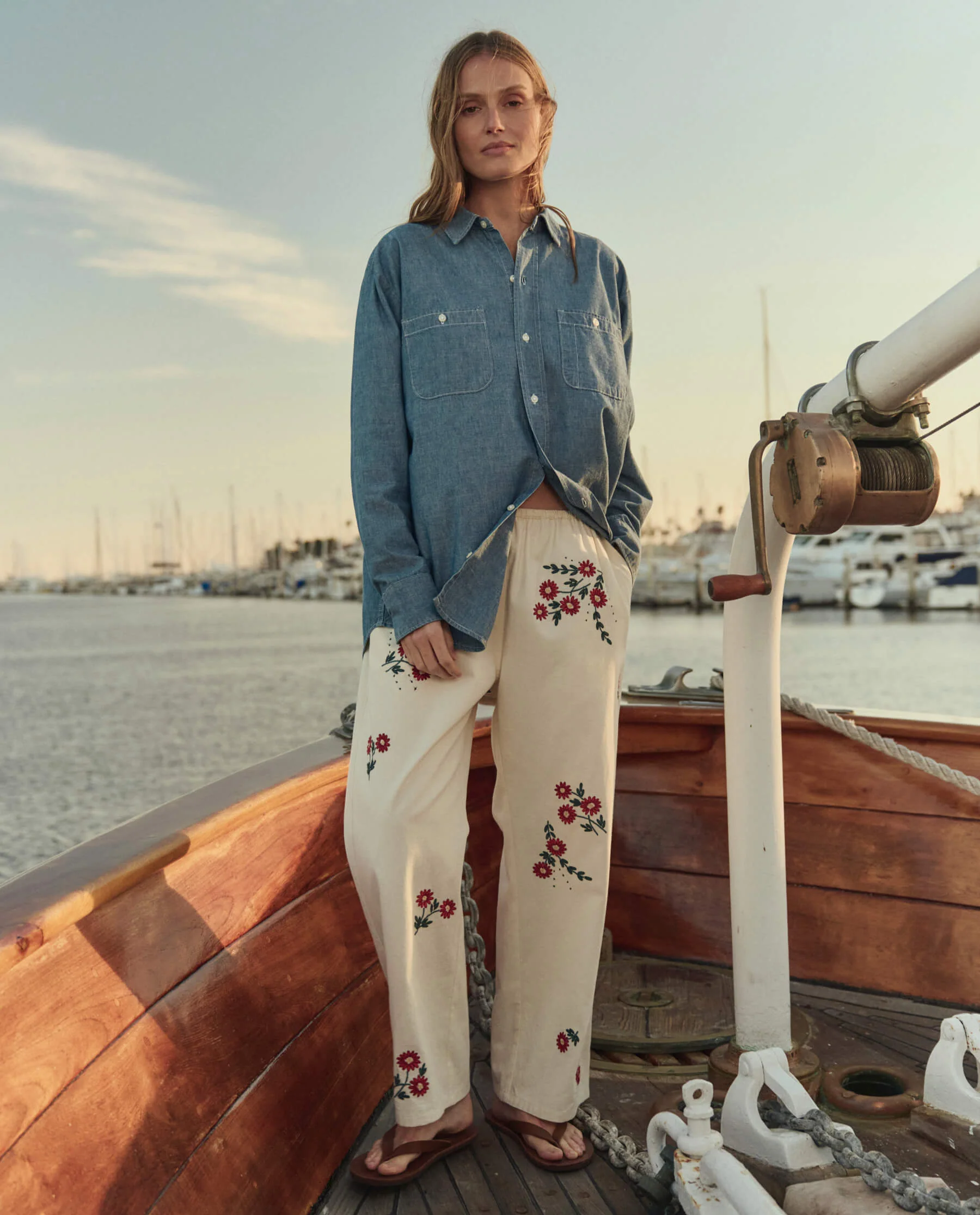 The Easy Pant. -- Natural With Field Floral Emb - Image 4