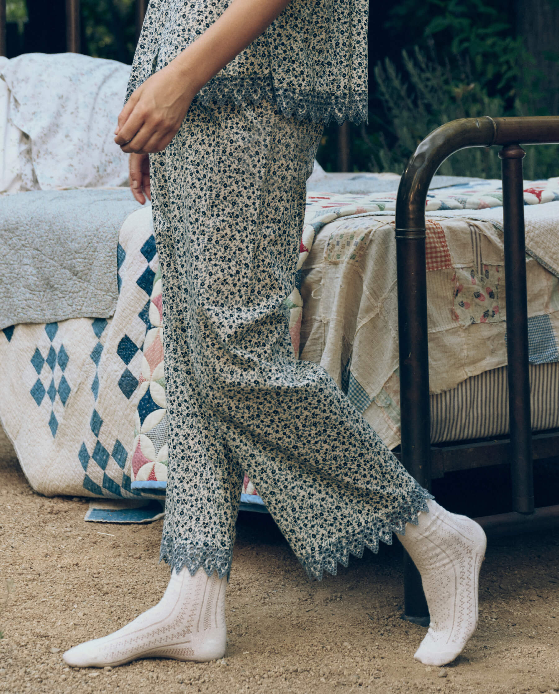 The Eyelet Easy Sleep Pant. -- Bluebell Ditsy - Image 2