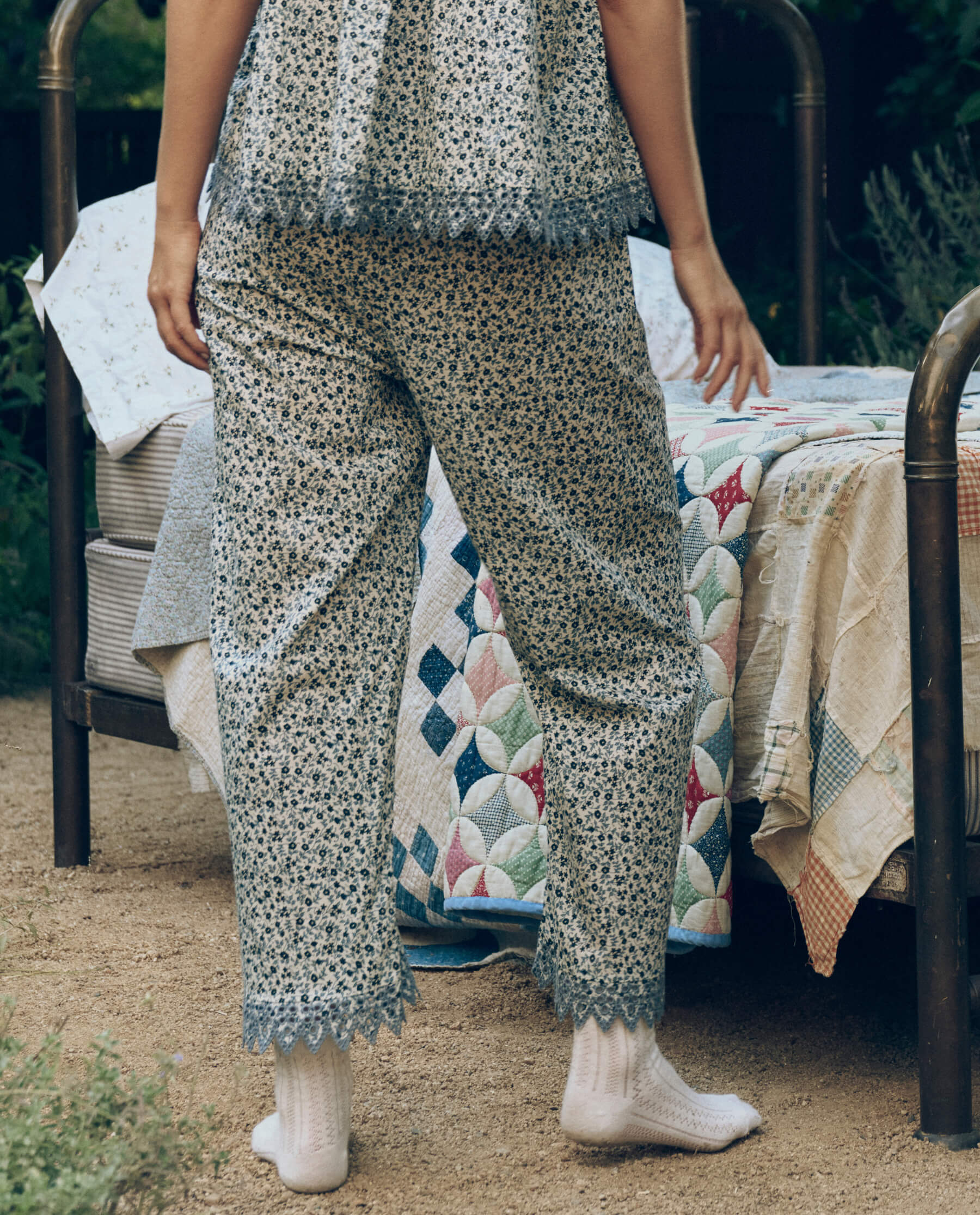 The Eyelet Easy Sleep Pant. -- Bluebell Ditsy - Image 3