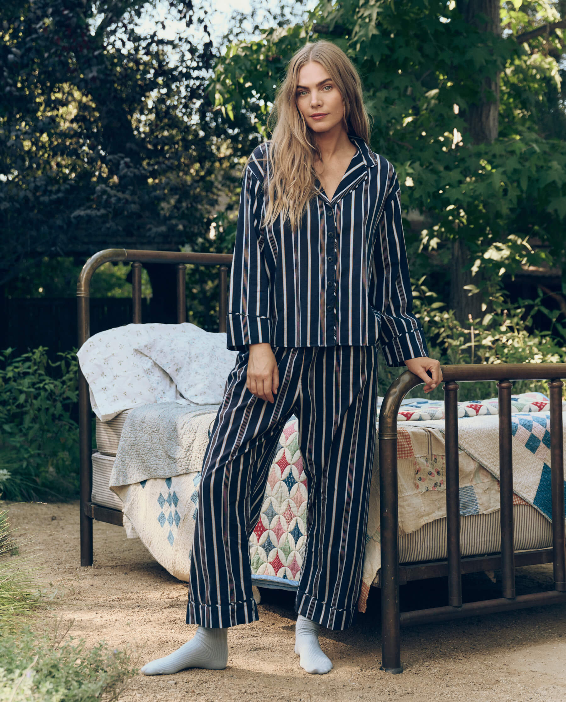 The Easy Sleep Pant. -- Coastline Stripe - Image 4