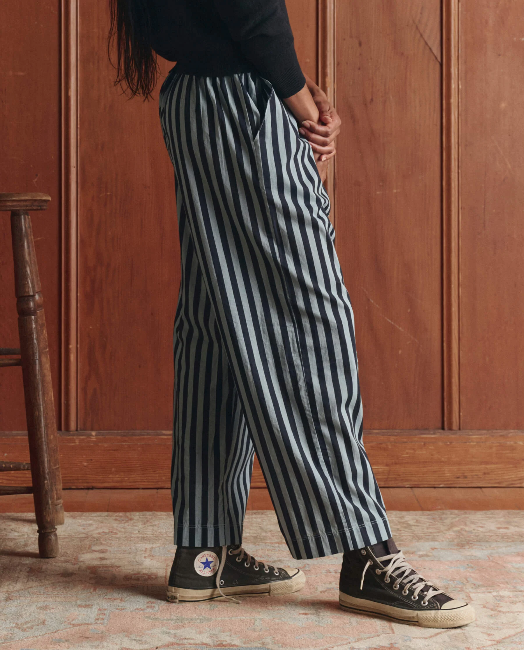 The Everyday Pull On Pant. -- Blue Club Stripe - Image 3