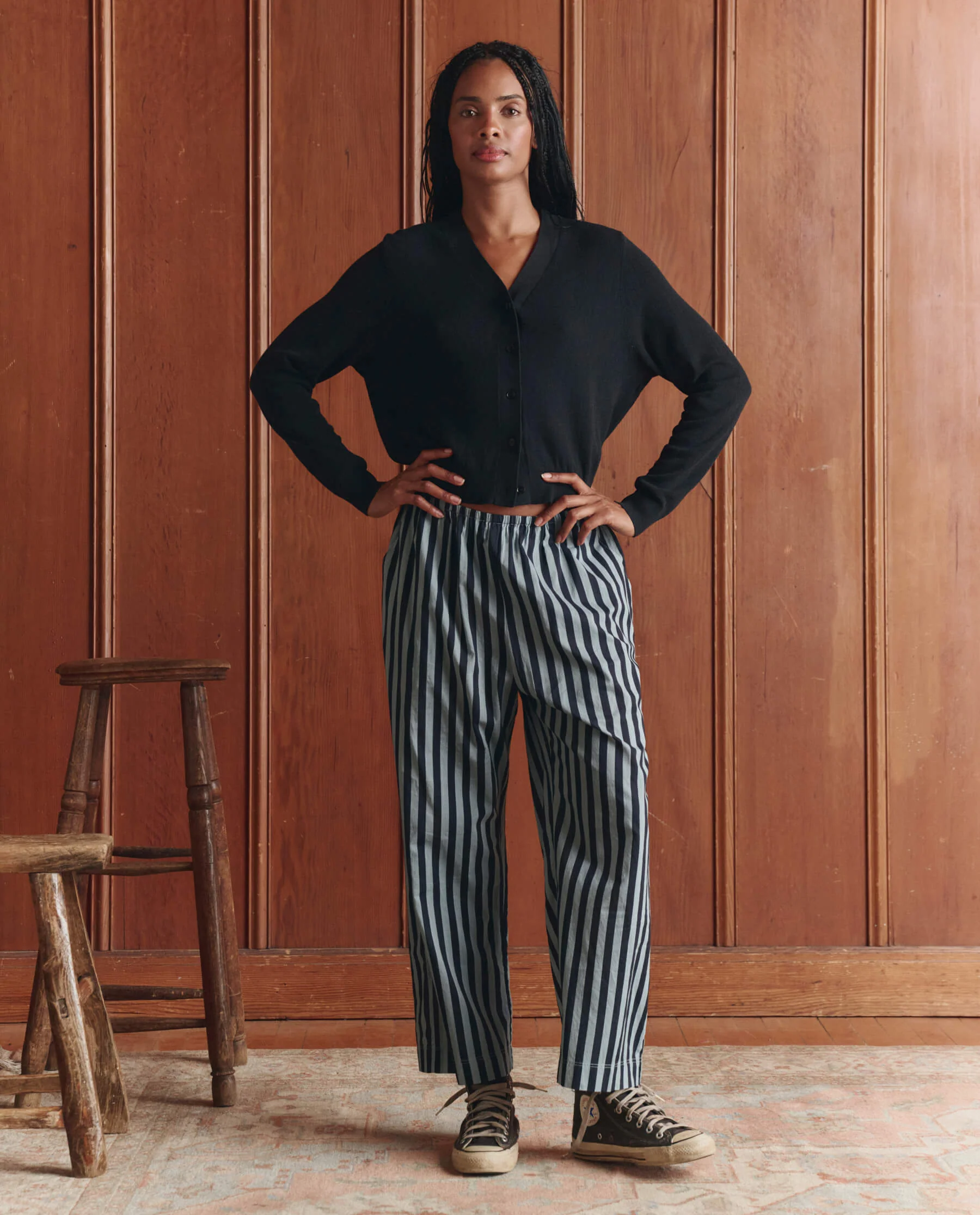 The Everyday Pull On Pant. -- Blue Club Stripe - Image 4