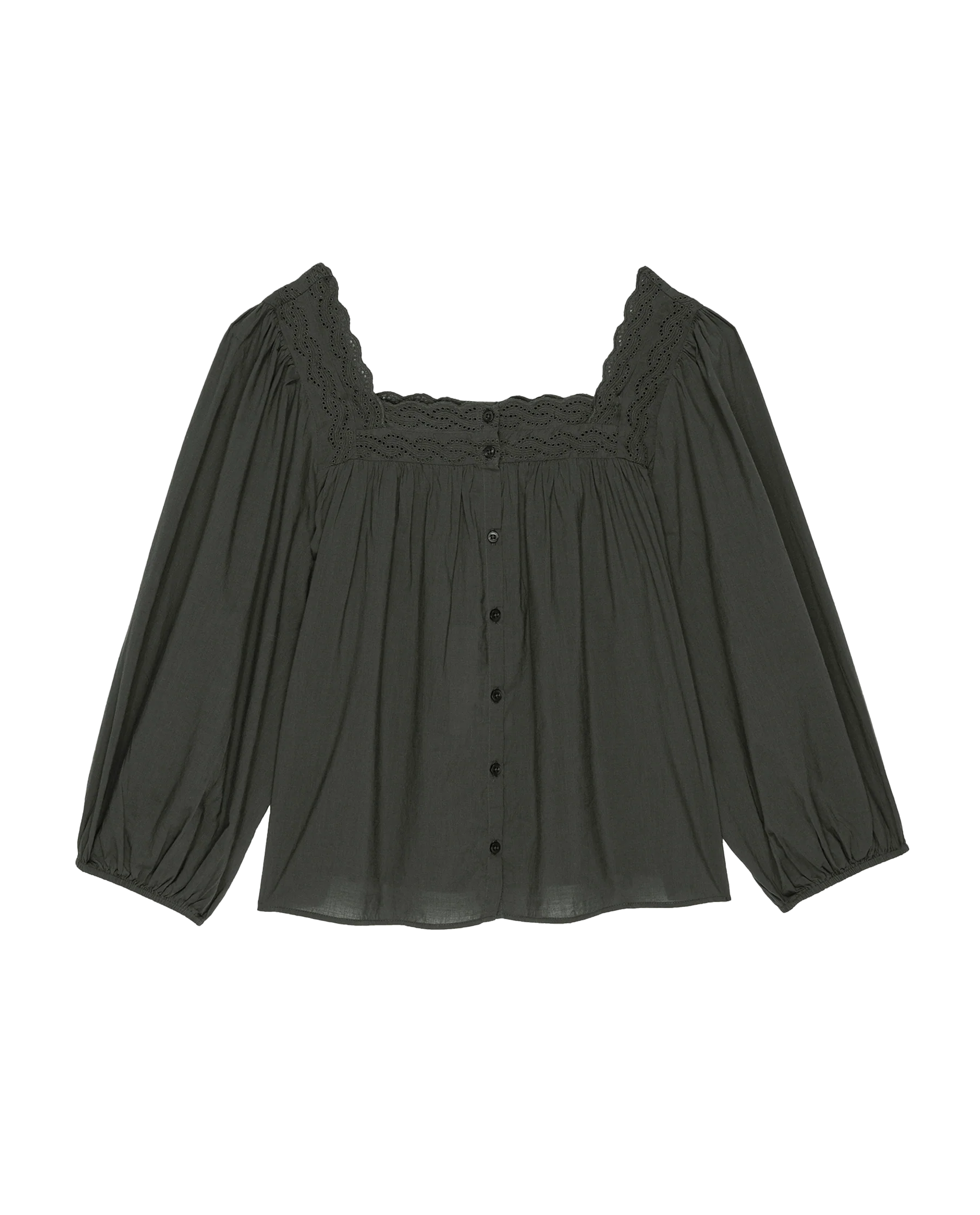 The Eyelet Button Sleep Top. -- Black - Image 6