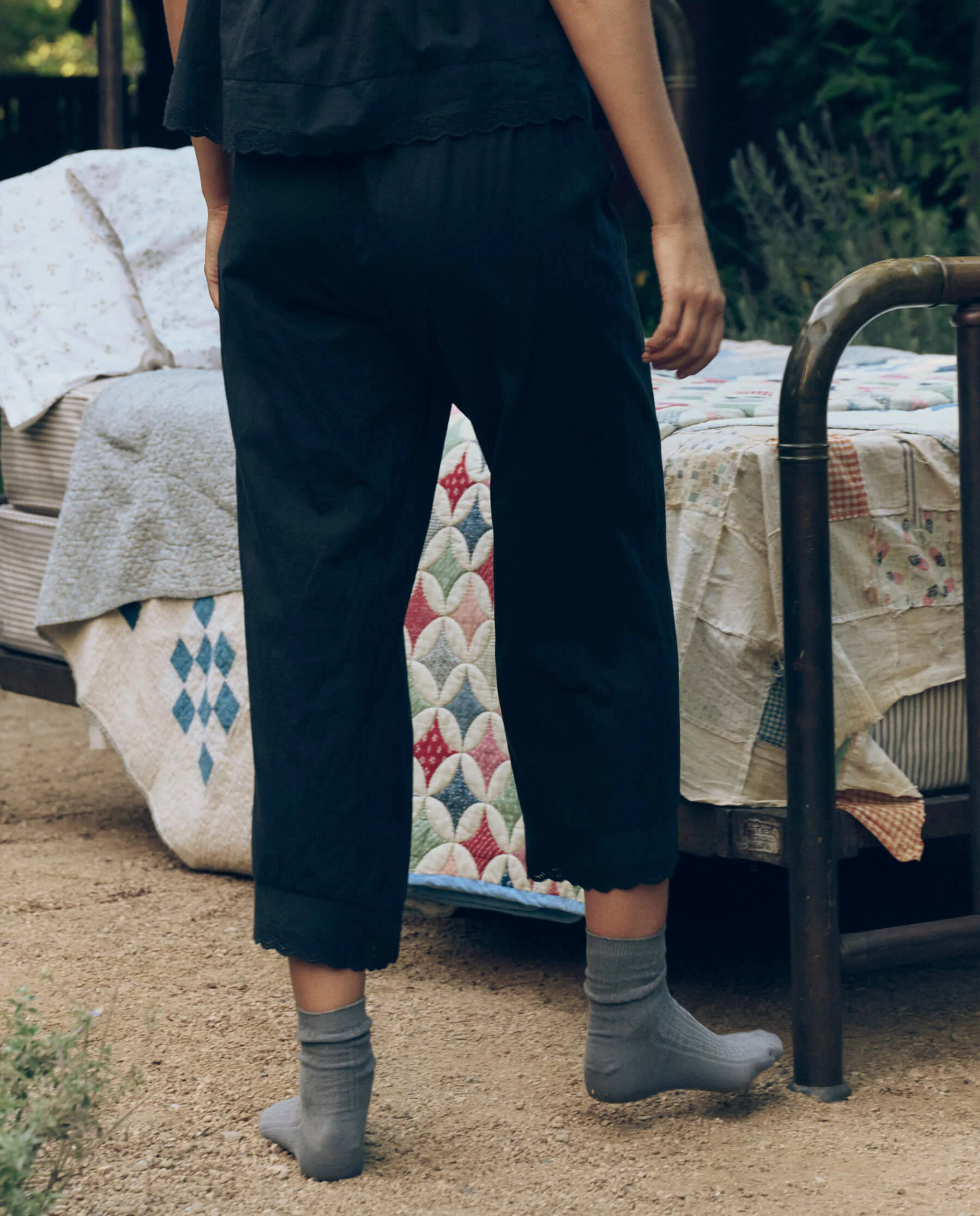 The Eyelet Easy Sleep Pant. -- Black - Image 3