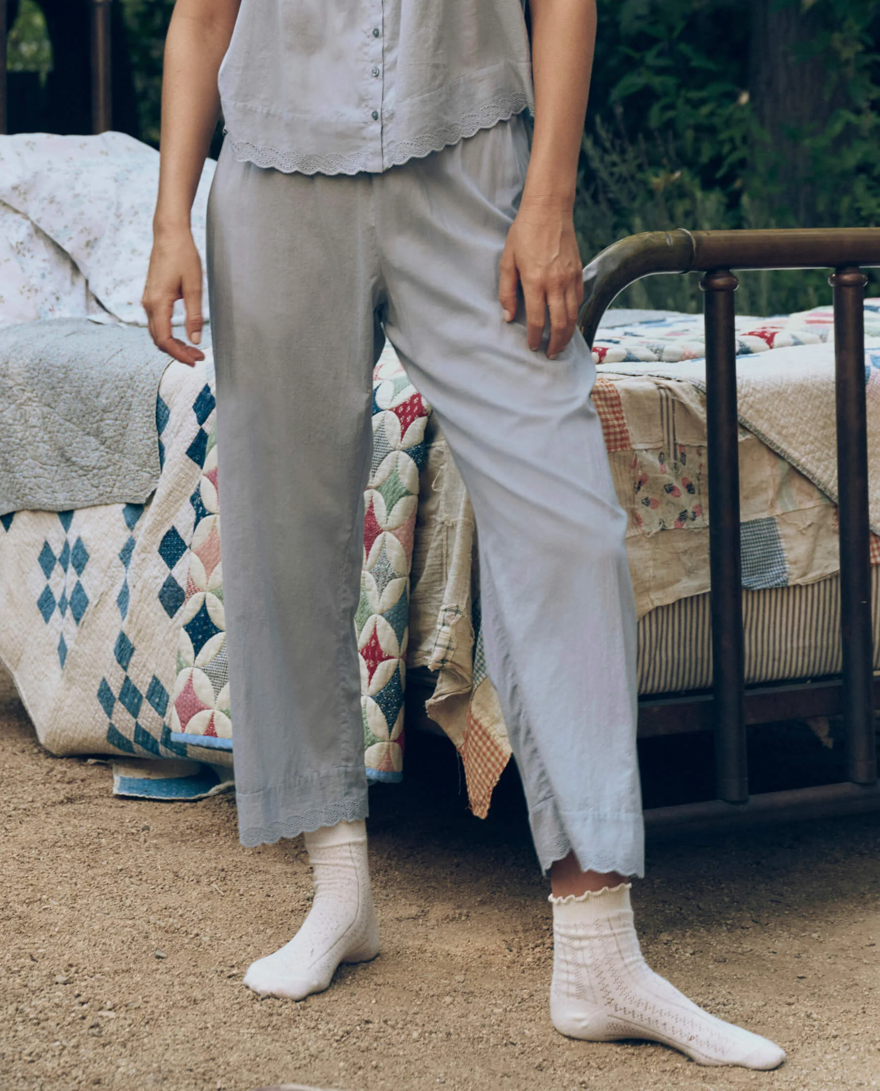 The Eyelet Easy Sleep Pant. -- Rainwater - Image 3