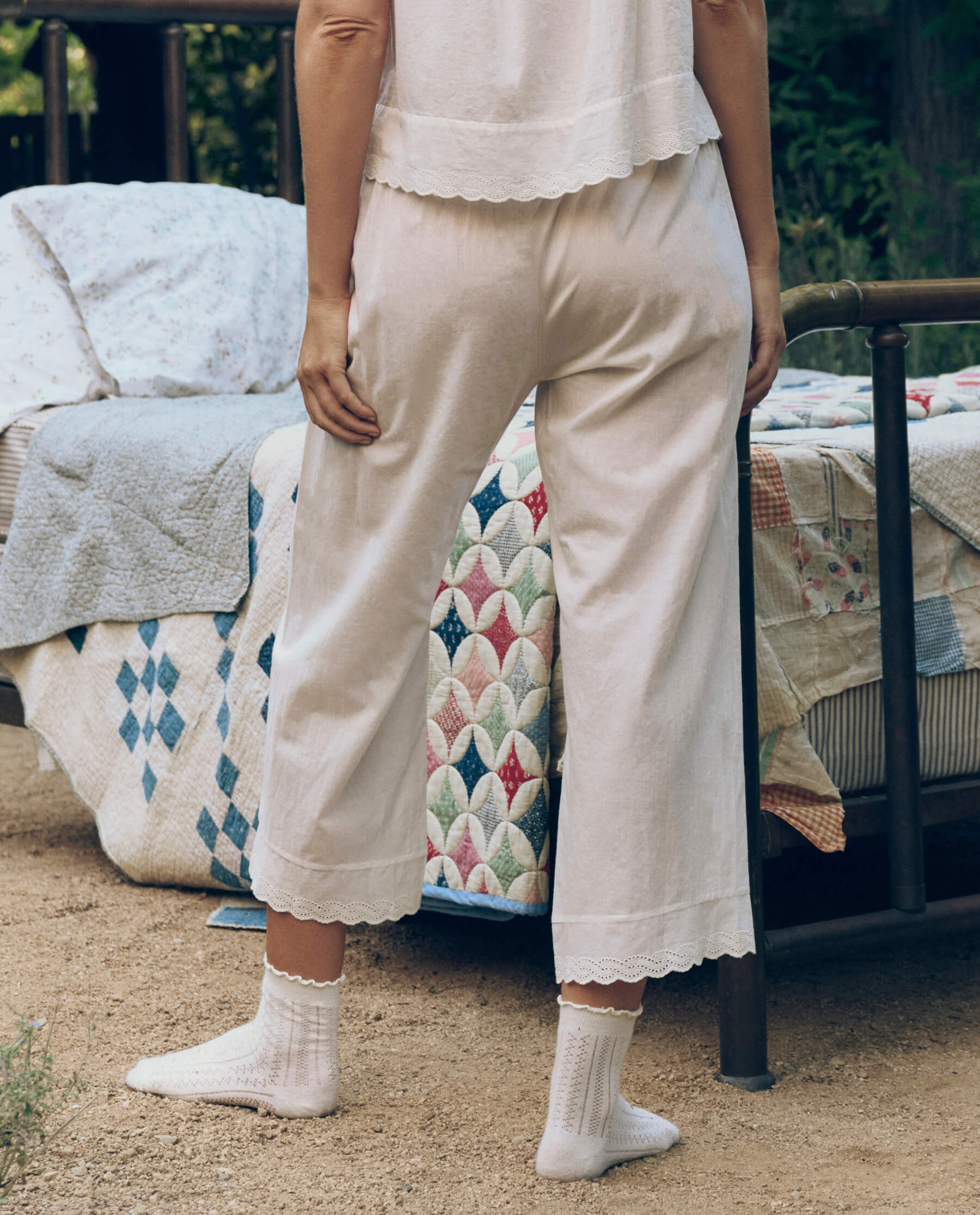 The Eyelet Easy Sleep Pant. -- True White - Image 3