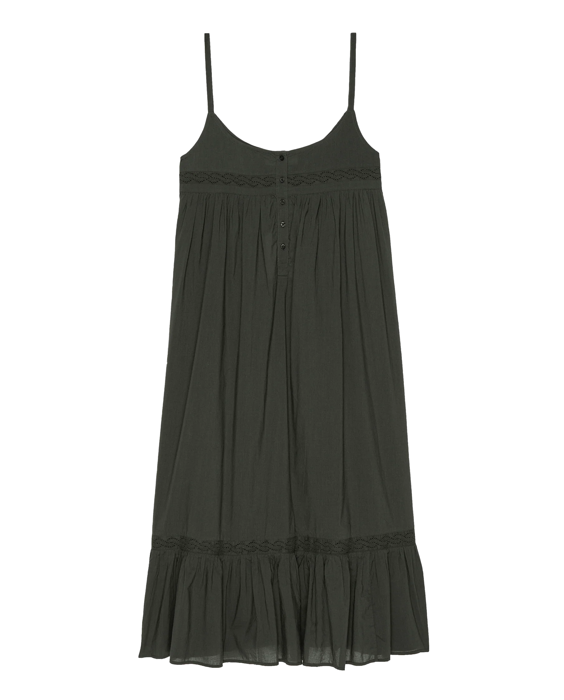 The Eyelet Ruffle Tank Night Dress. -- Black - Image 6