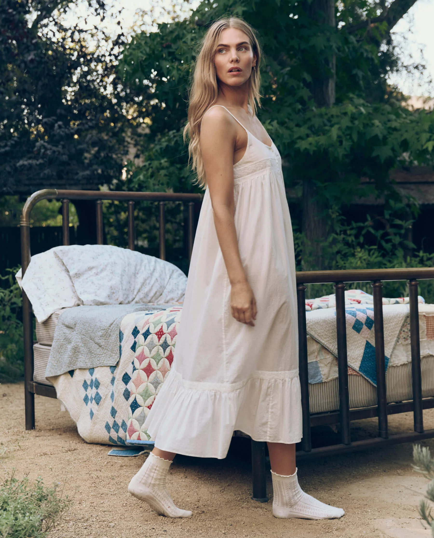 The Eyelet Ruffle Tank Night Dress. -- True White - Image 4