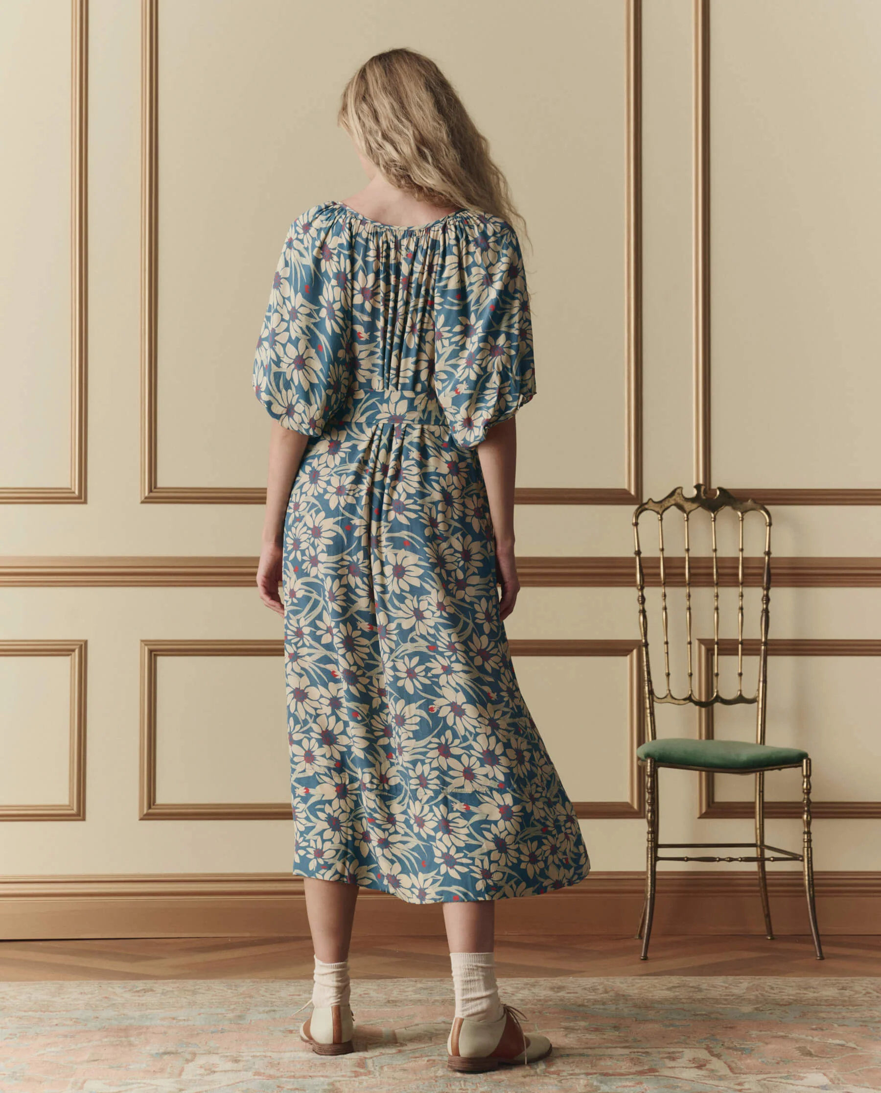 The Fairground Dress. -- Blue Scattered Bloom - Image 3
