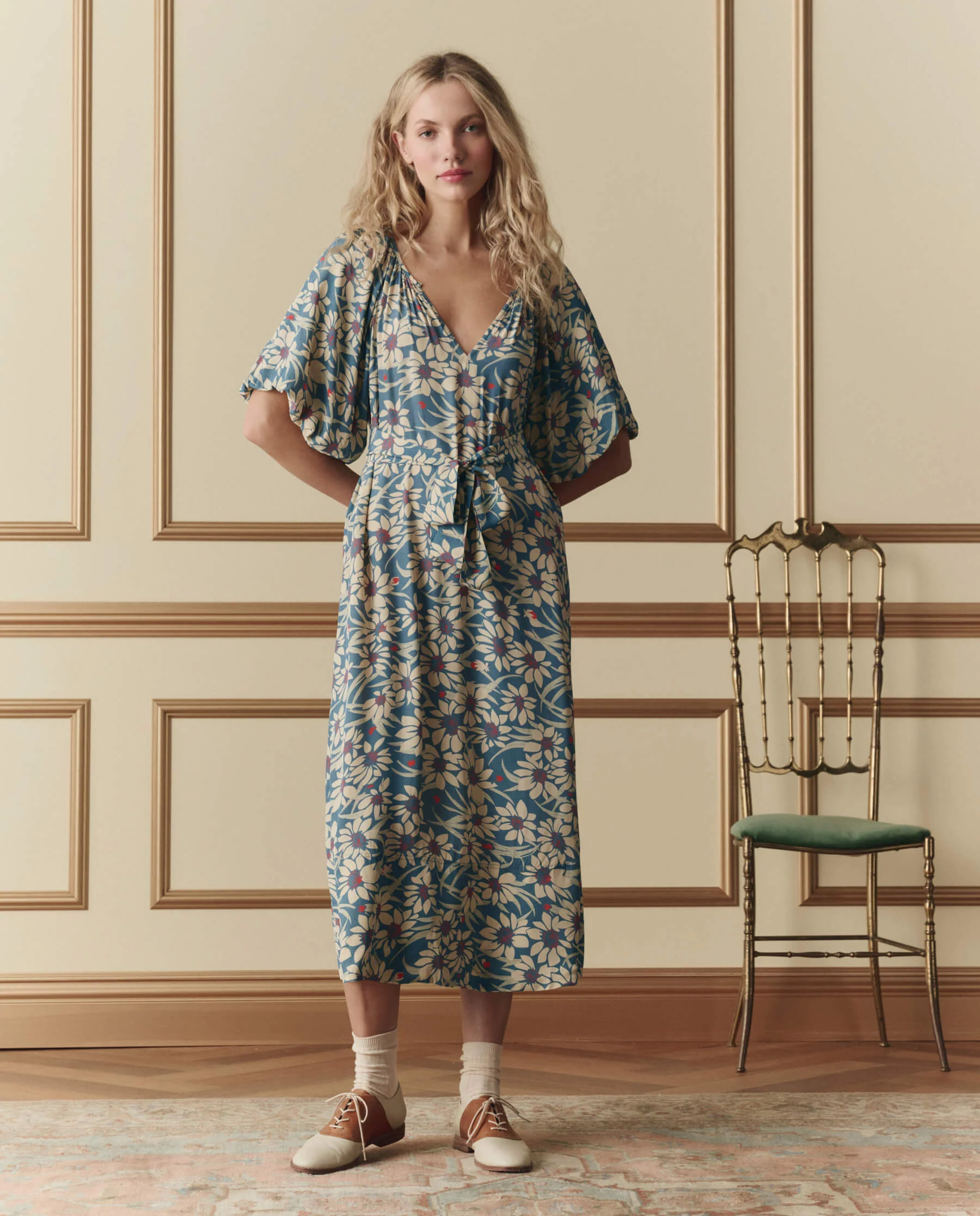 The Fairground Dress. -- Blue Scattered Bloom - Image 4