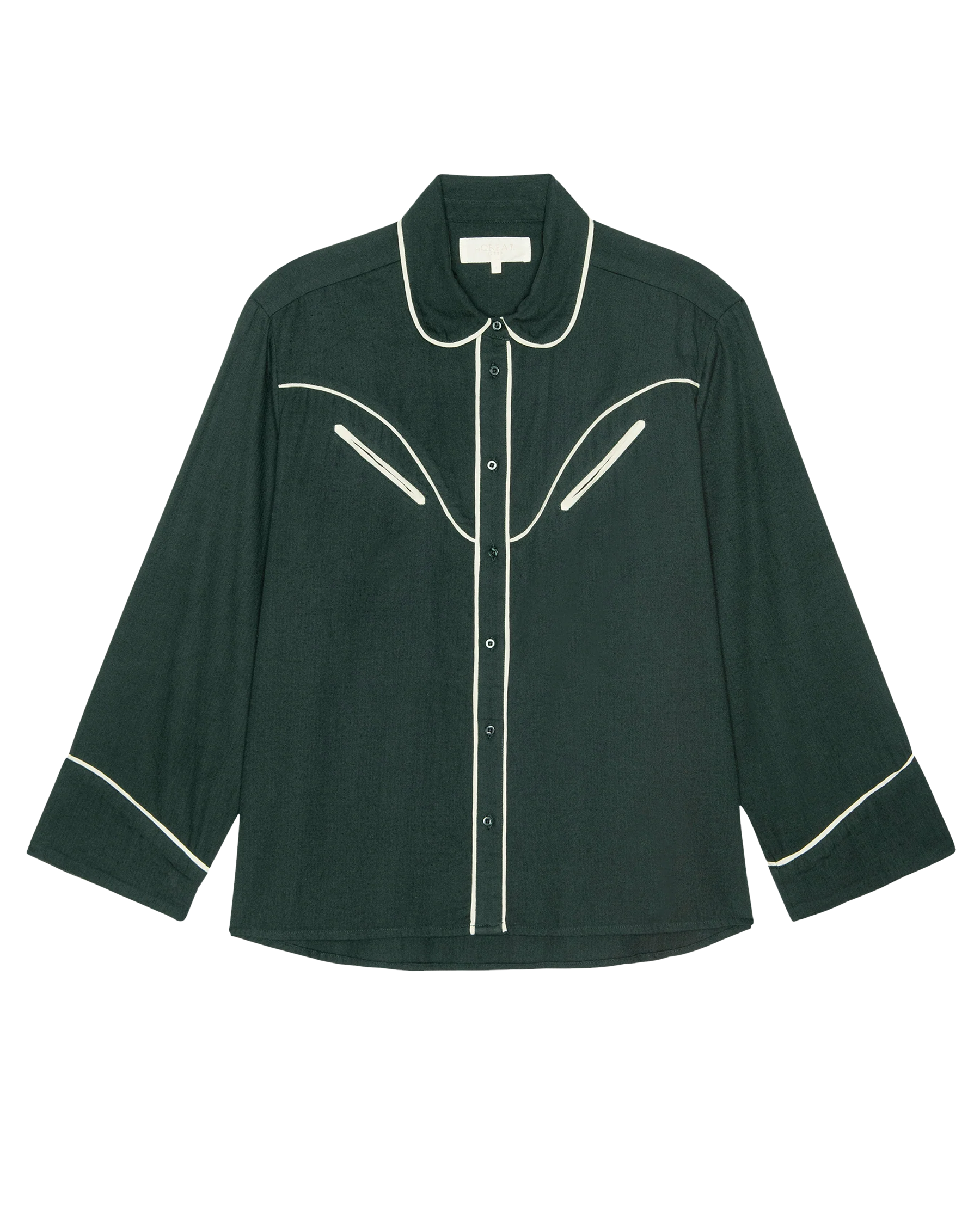 The Flannel Western Pajama Shirt. -- Pine and Cream - Image 6