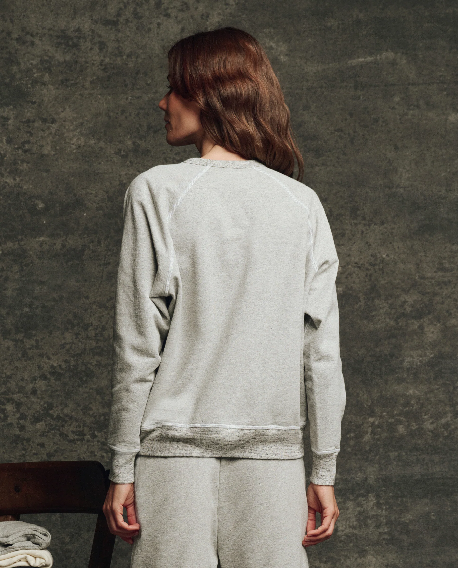 The Fleece College Sweatshirt. Solid -- Heather Grey - Image 2