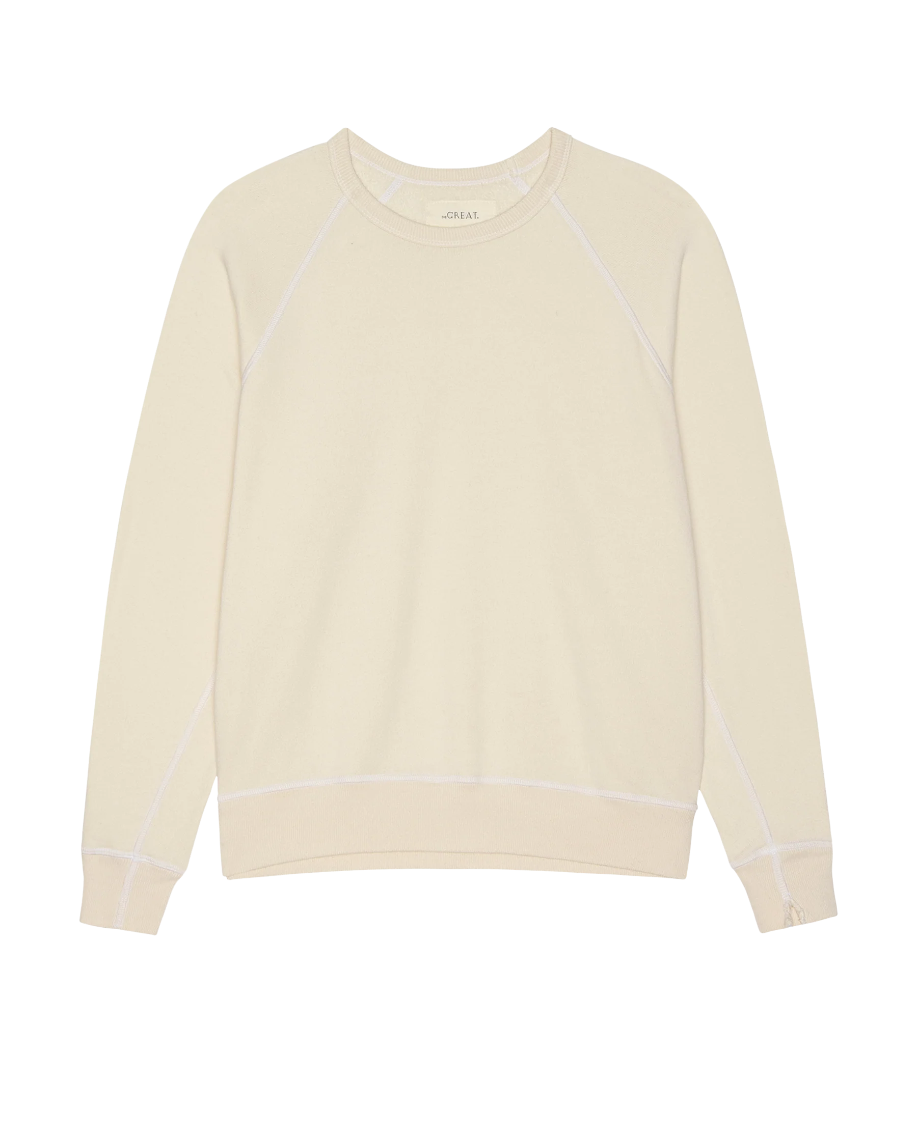 The Fleece College Sweatshirt. Solid -- Washed White - Image 6