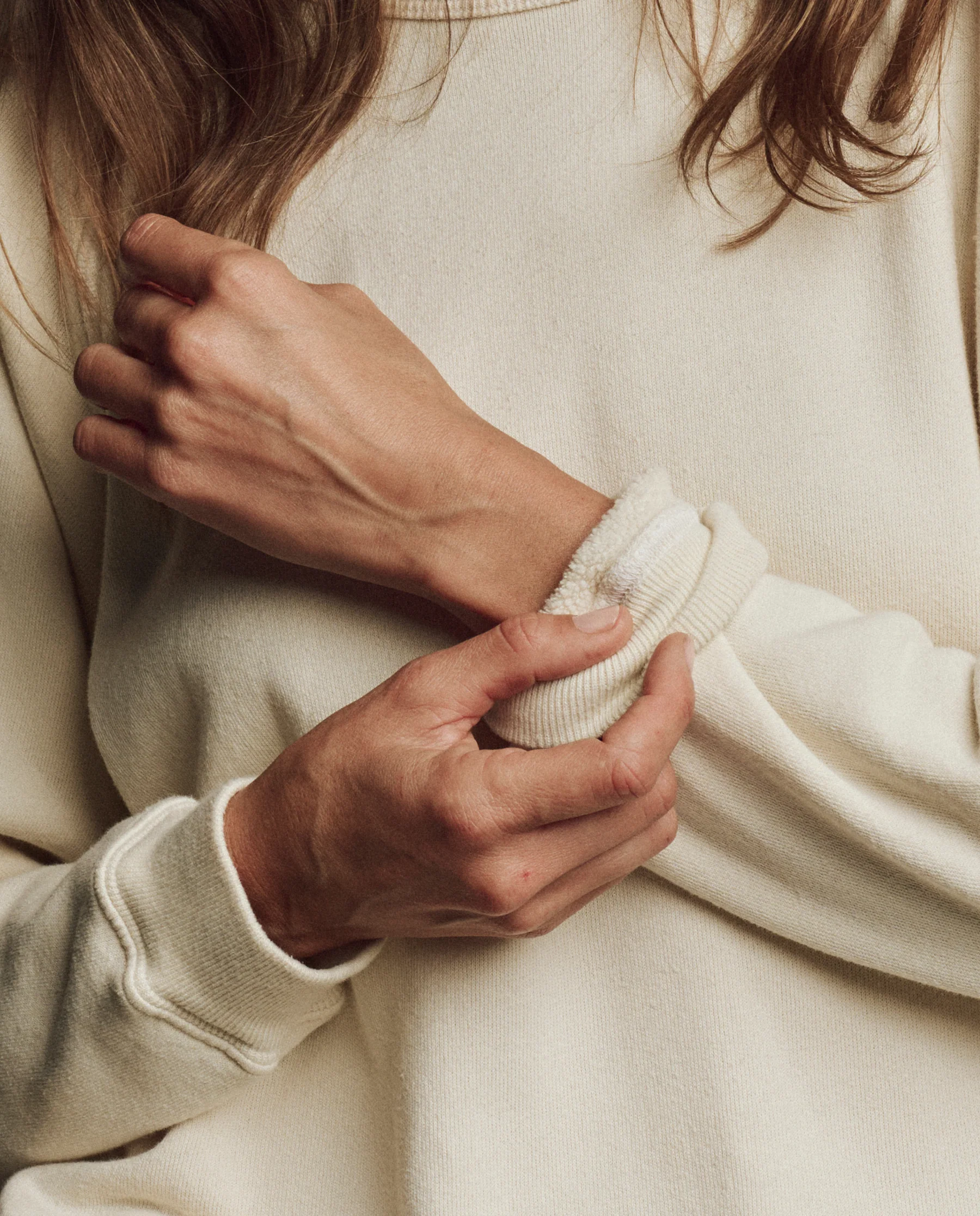 The Fleece Rookie Sweatshirt. Solid -- Washed White - Image 2