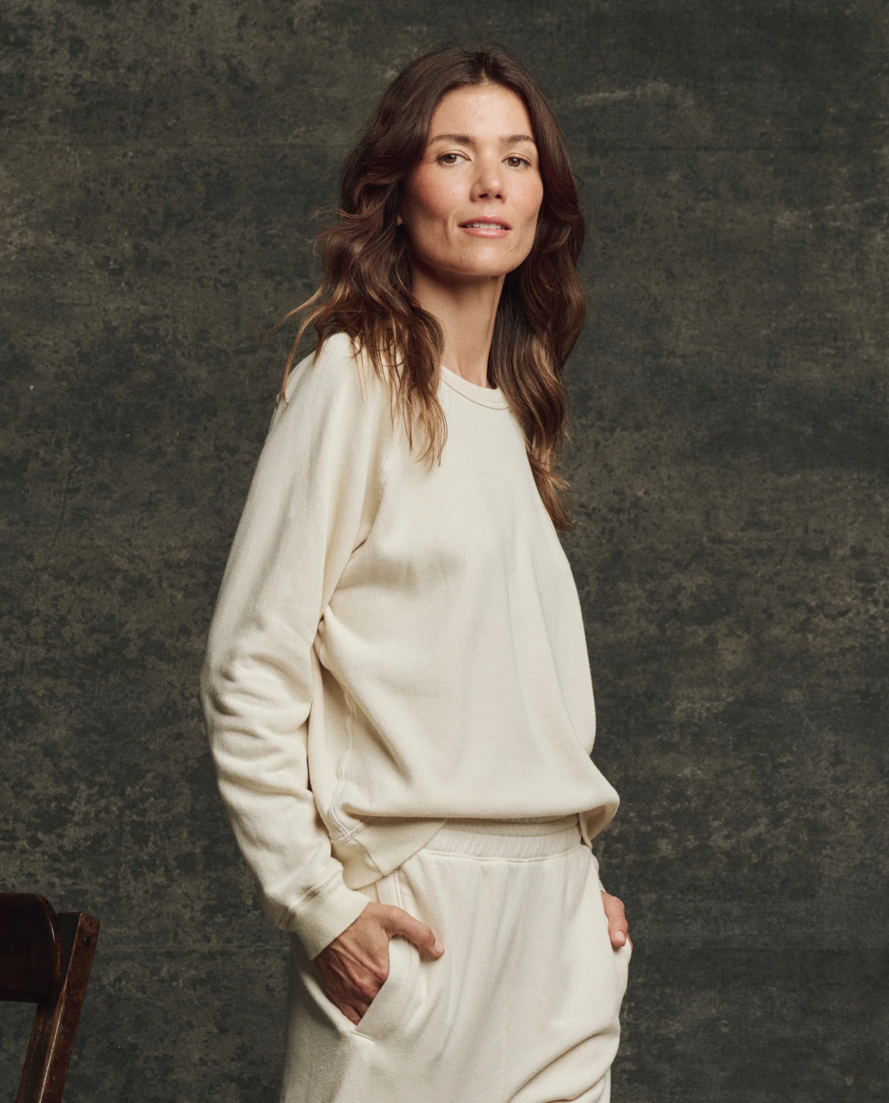 The Fleece Rookie Sweatshirt. Solid -- Washed White - Image 4