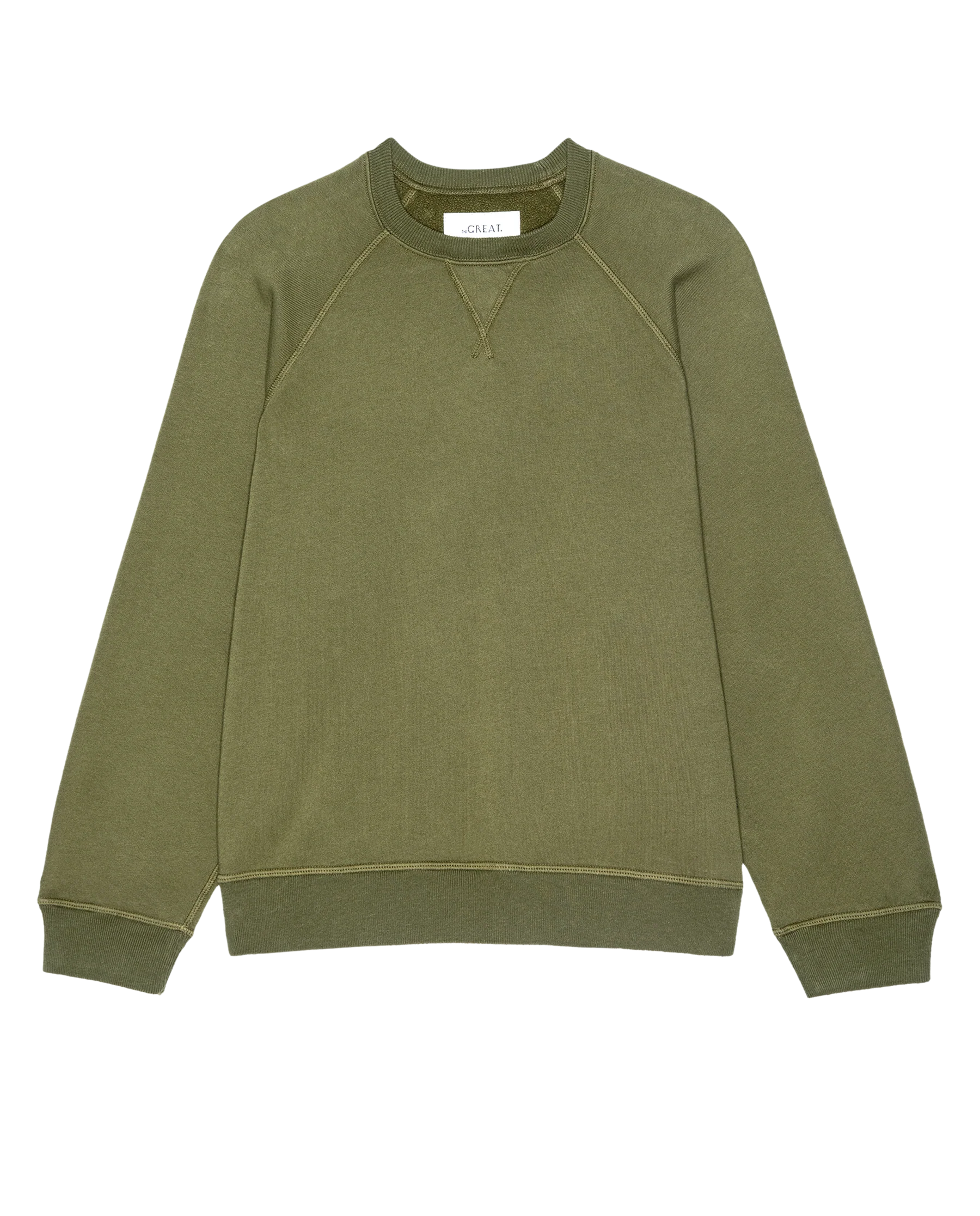 The Fleece Slouch Sweatshirt. Solid -- Army - Image 5