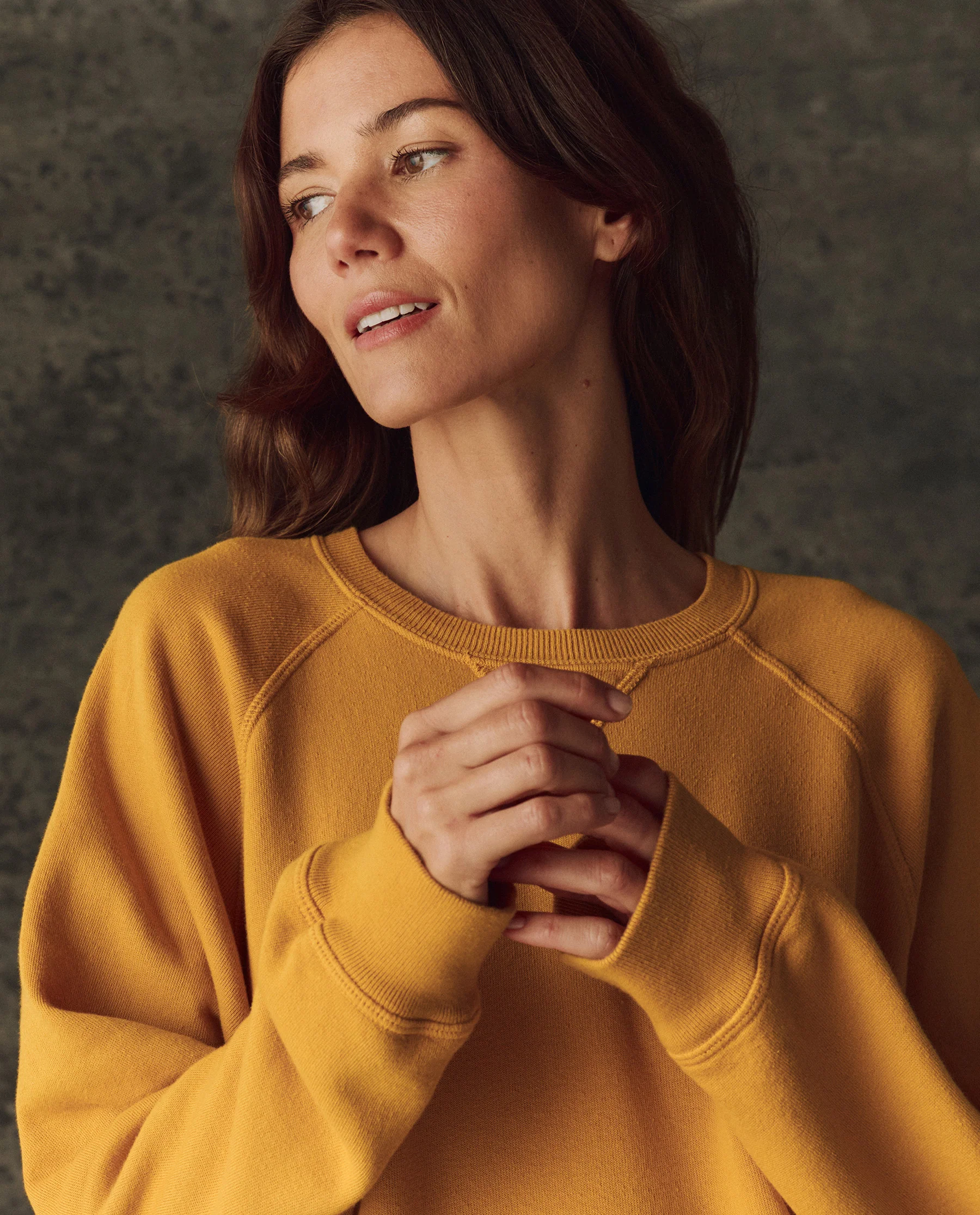 The Fleece Slouch Sweatshirt. Solid -- Bright Yellow - Image 5