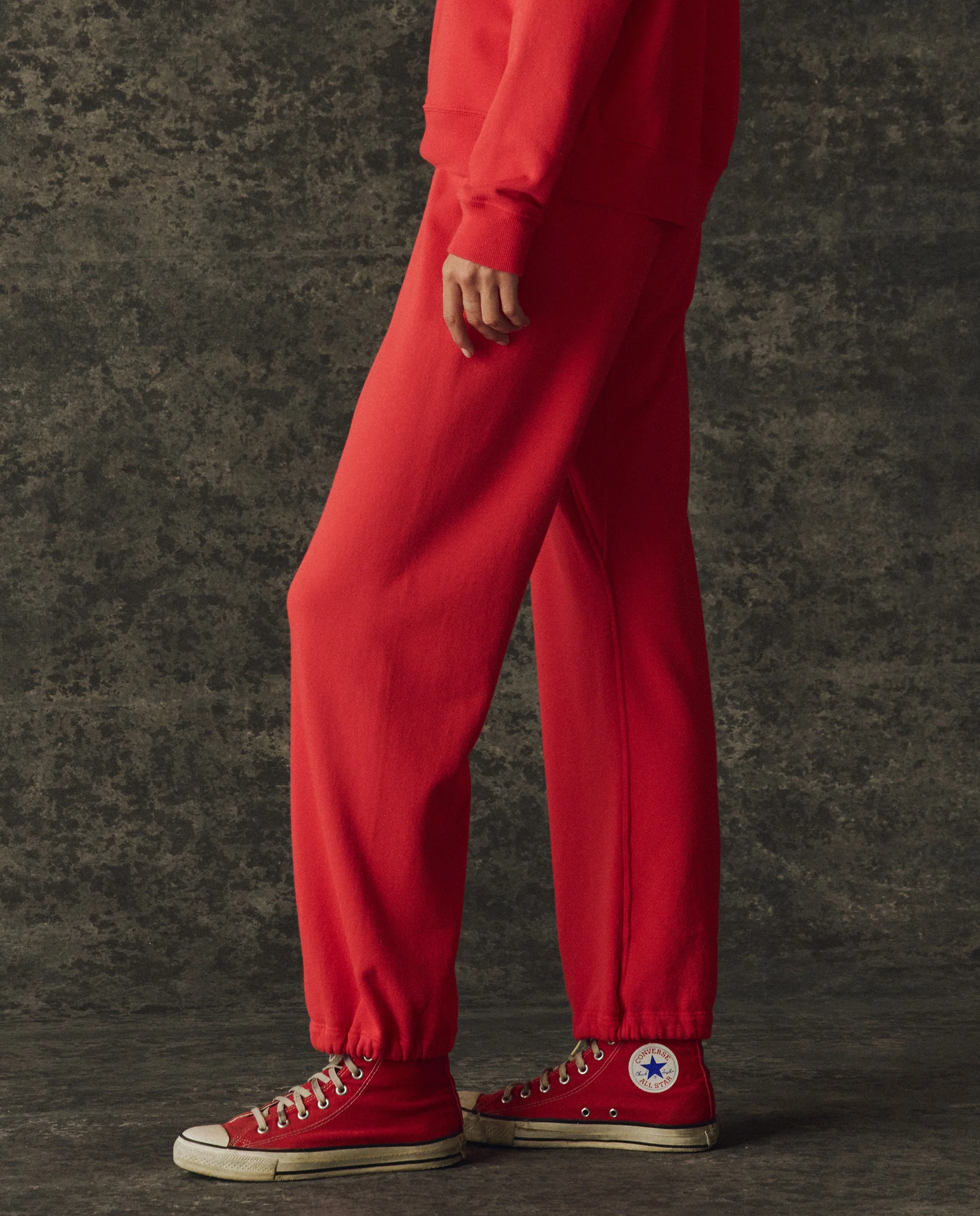 The Fleece Sport Sweatpant. Solid -- Bright Red - Image 3
