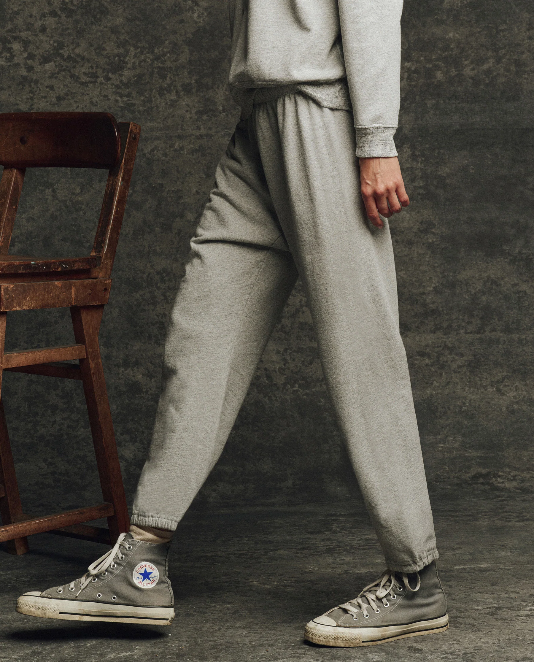 The Fleece Stadium Sweatpant. Solid -- Heather Grey - Image 3
