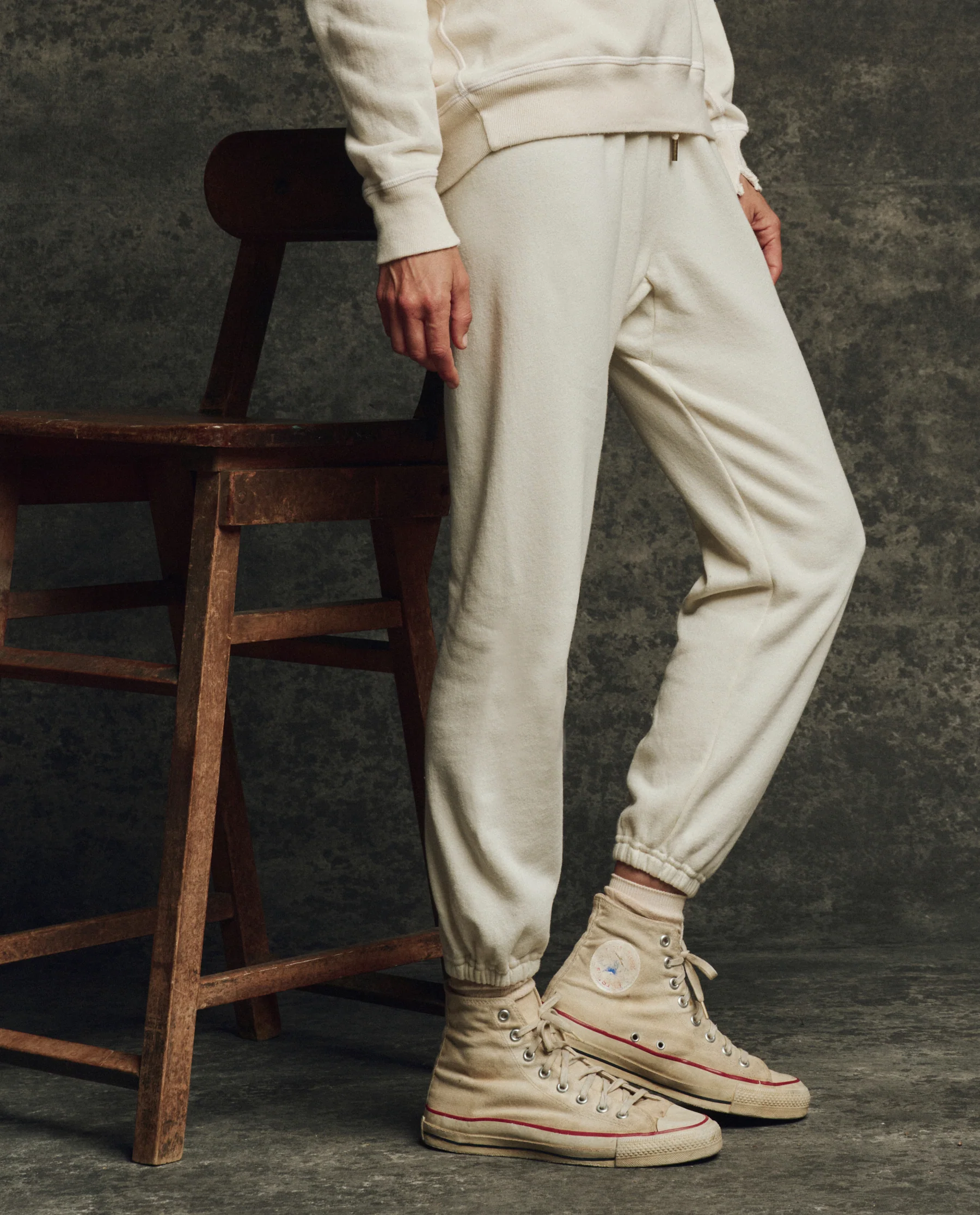 The Fleece Stadium Sweatpant. Solid -- Washed White - Image 3