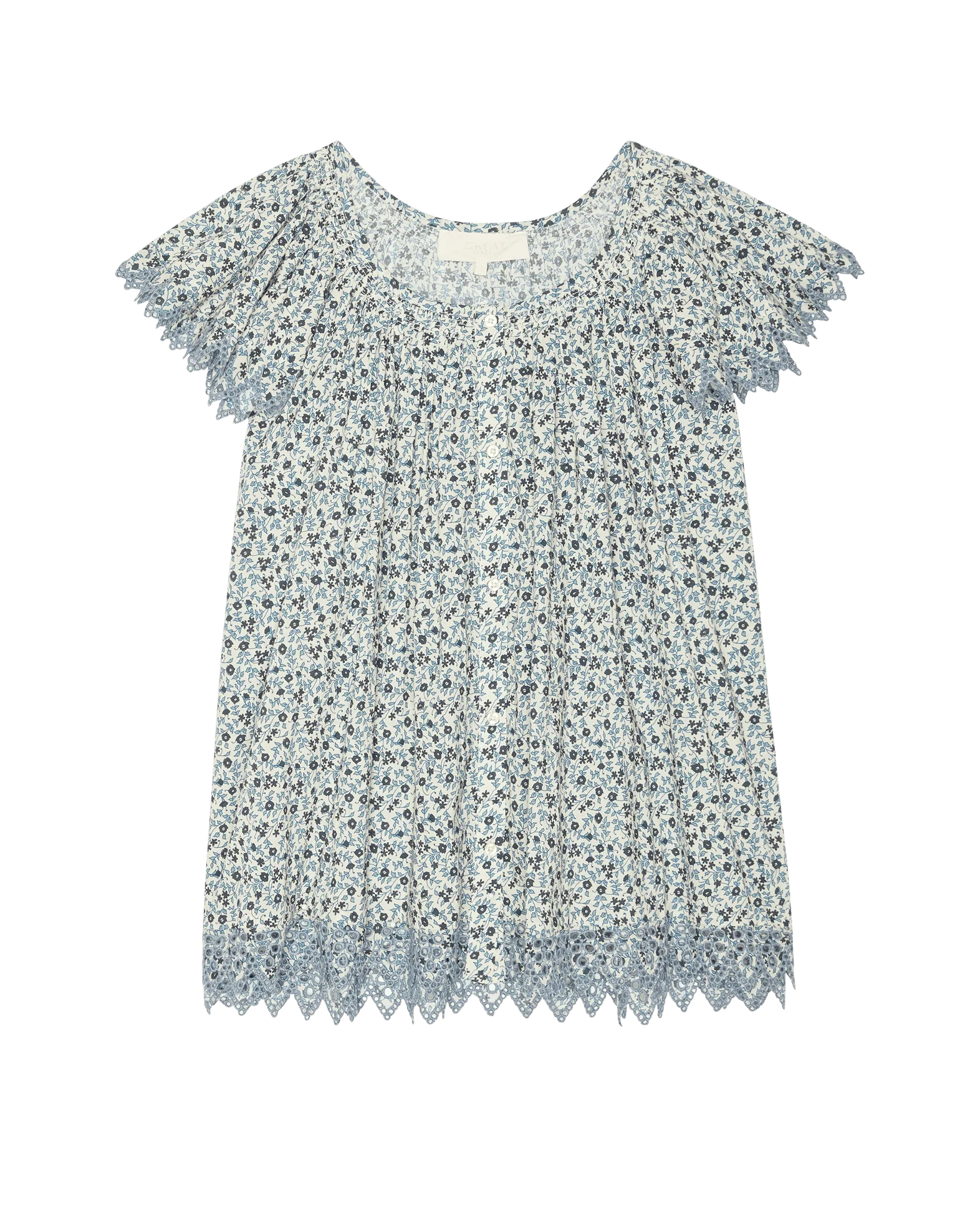 The Flutter Sleeve Eyelet Top. -- Bluebell Ditsy - Image 6