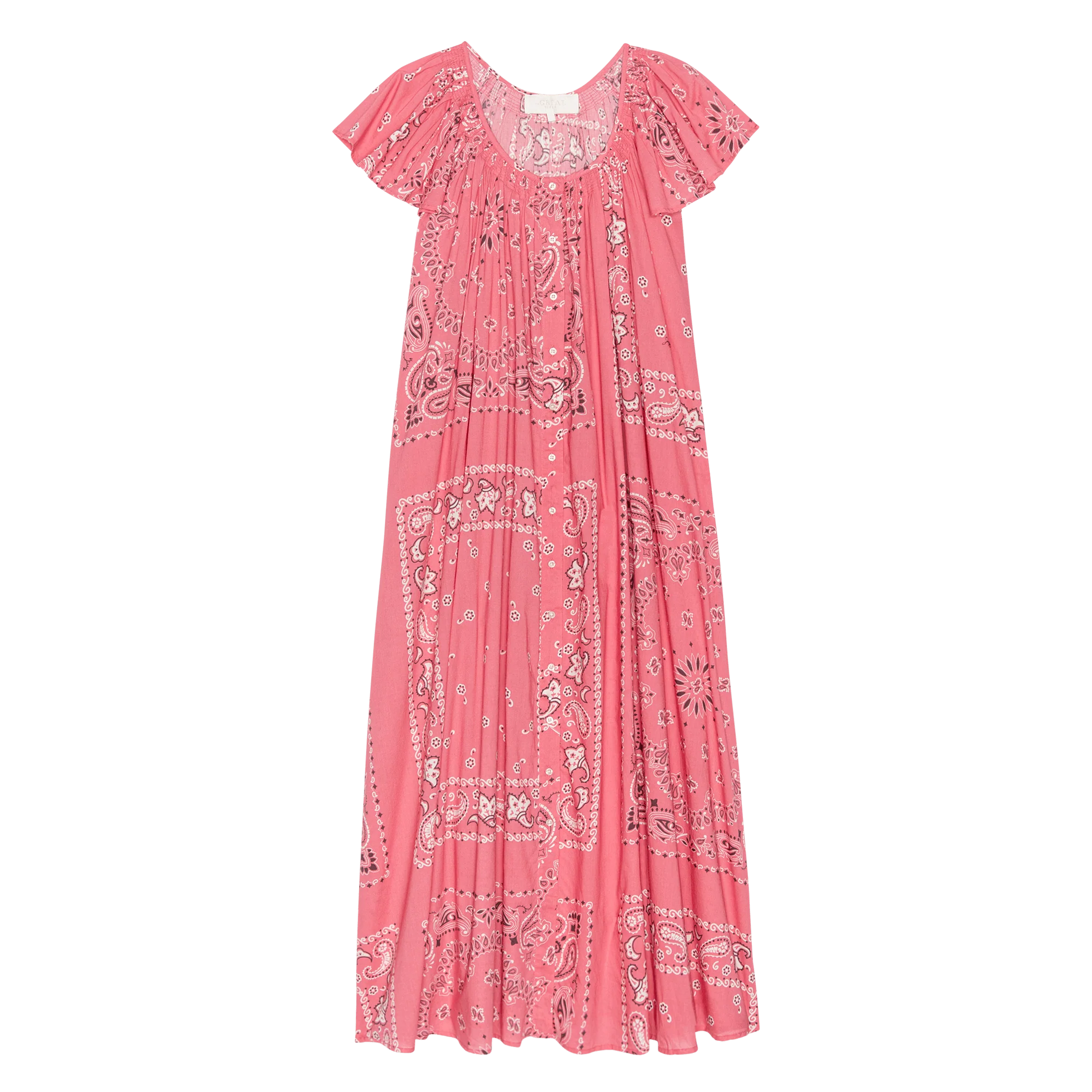 The Flutter Sleeve Sleep Dress. -- Pink Bandana Patchwork - Image 6