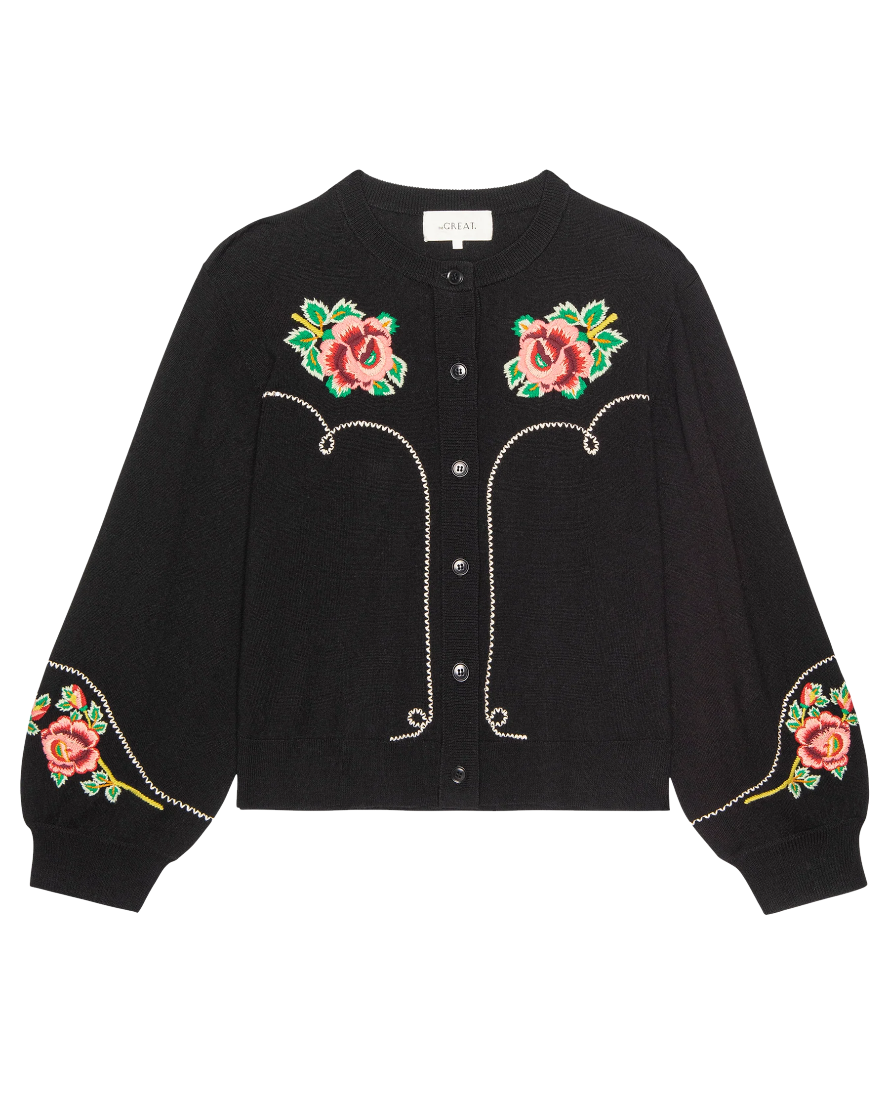 The Heirloom Rose Western Cardigan. -- Black - Image 6