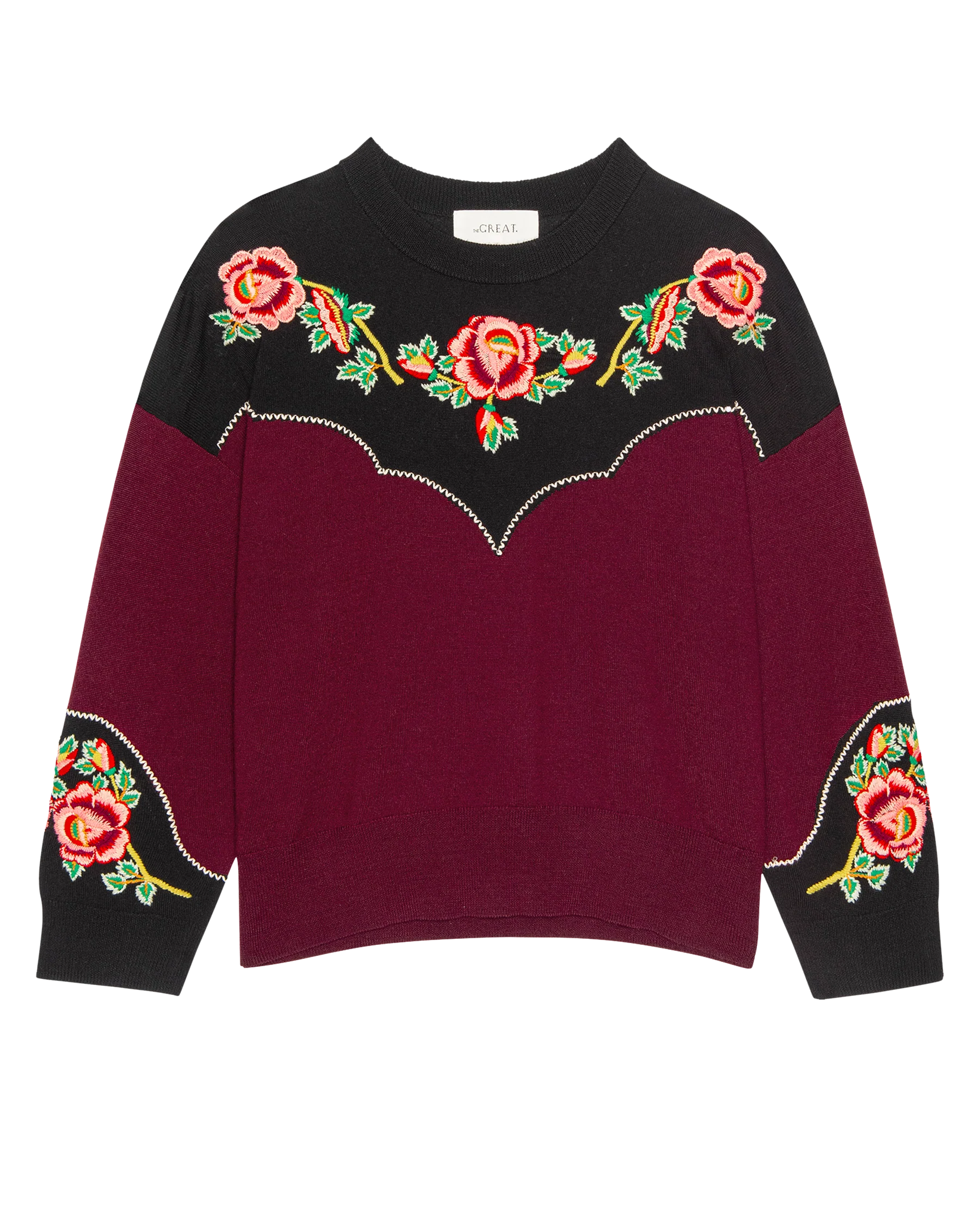 The Heirloom Rose Western Pullover. -- Wine - Image 6