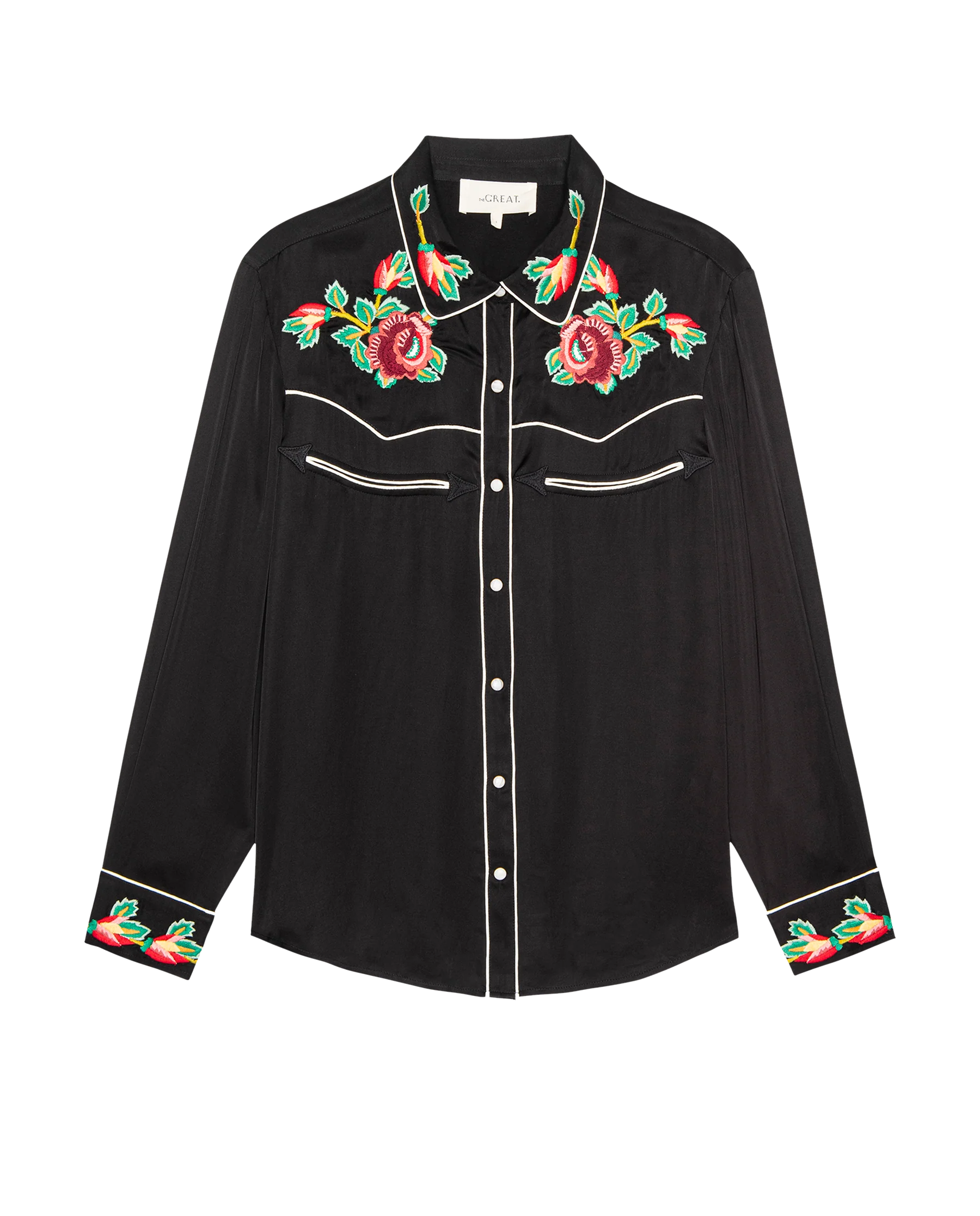 The Heirloom Rose Western Shirt. -- Black - Image 6
