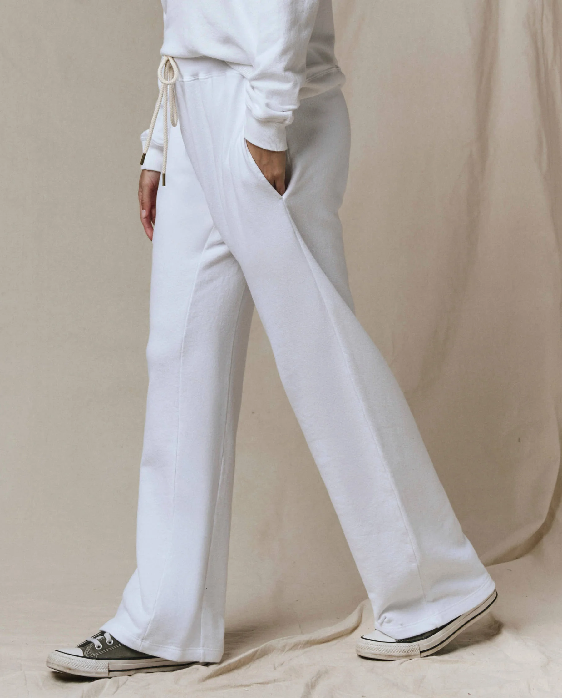 The Horseshoe Sweatpant. Solid -- True White - Image 2