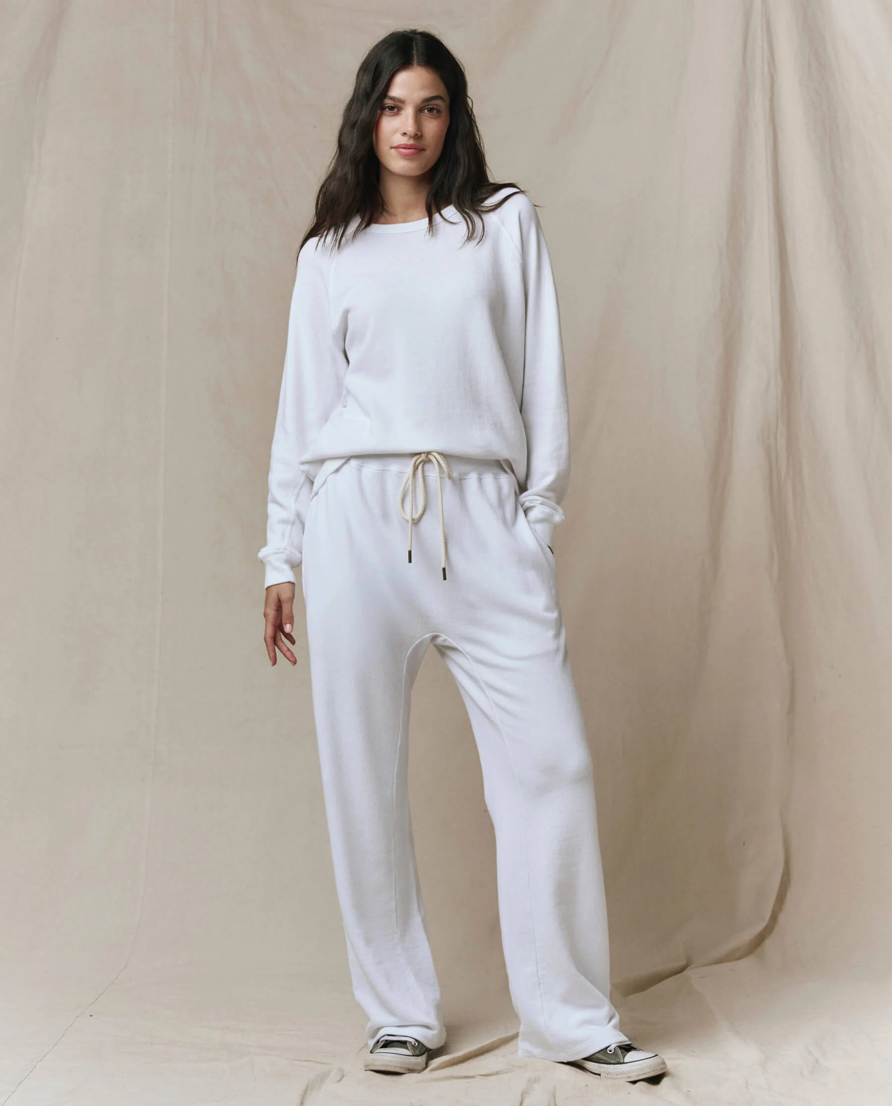 The Horseshoe Sweatpant. Solid -- True White - Image 4