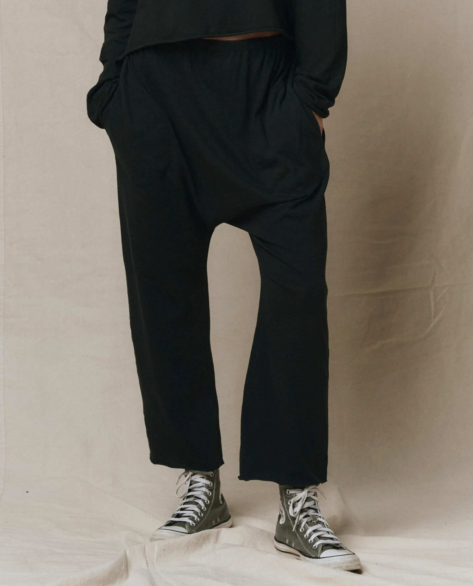The Jersey Crop Pant. -- Almost Black - Image 3