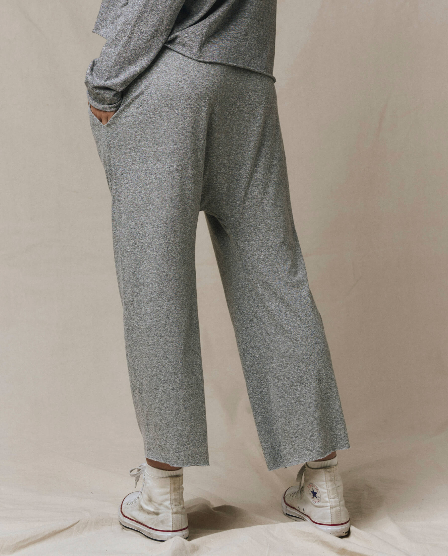 The Jersey Crop Pant. -- Heather Grey - Image 4