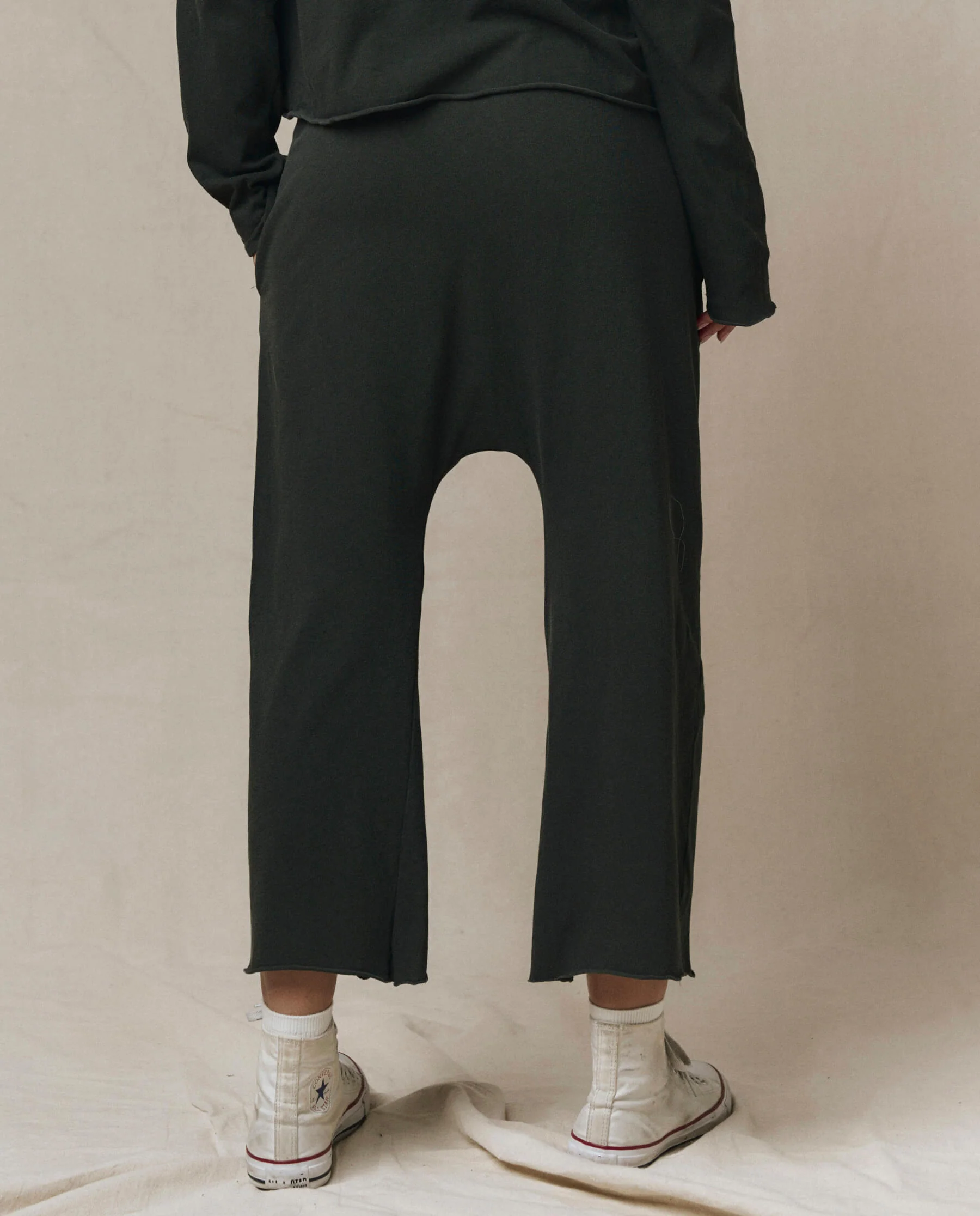 The Jersey Crop Pant. -- Washed Black - Image 4