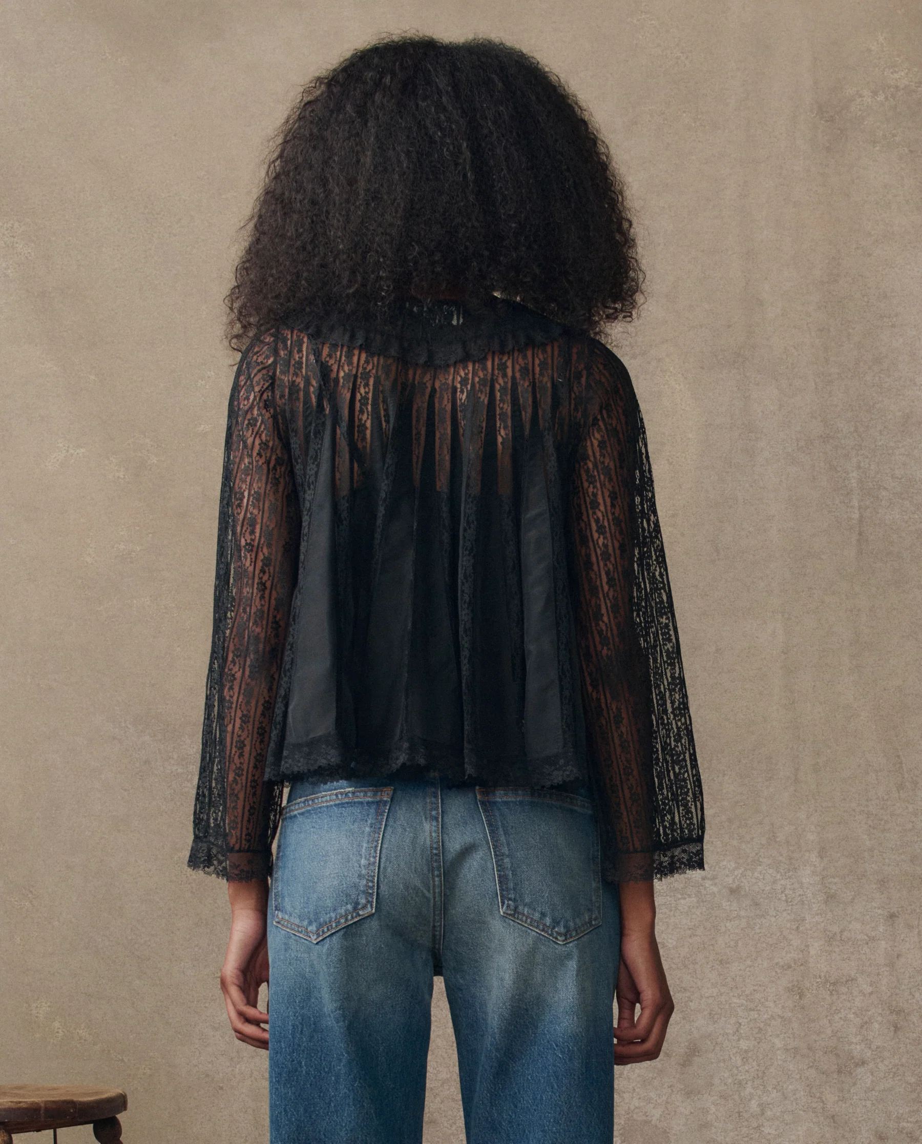 The Keepsake Lace Collared Top. -- Black - Image 2