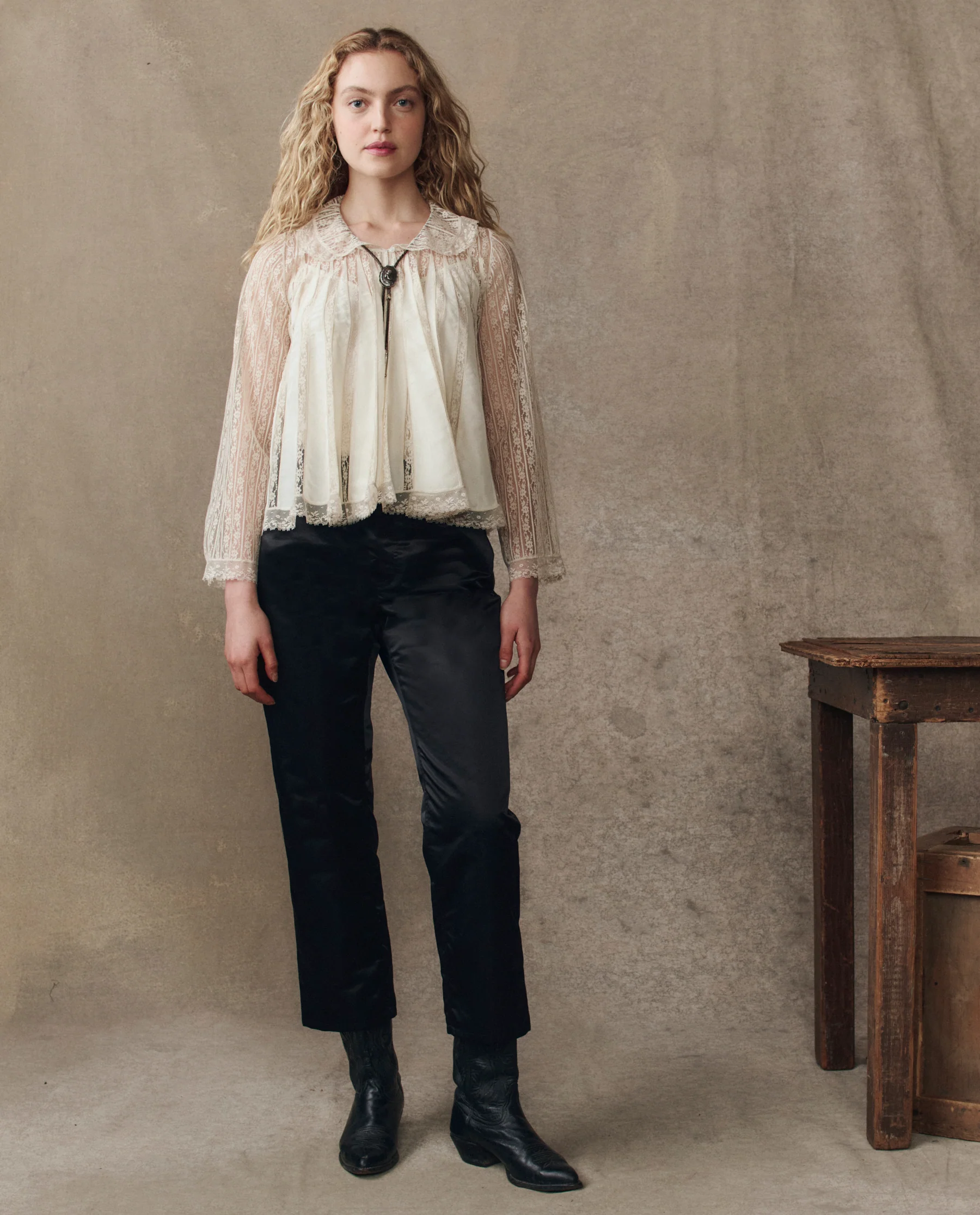 The Keepsake Lace Collared Top. -- Cream - Image 5