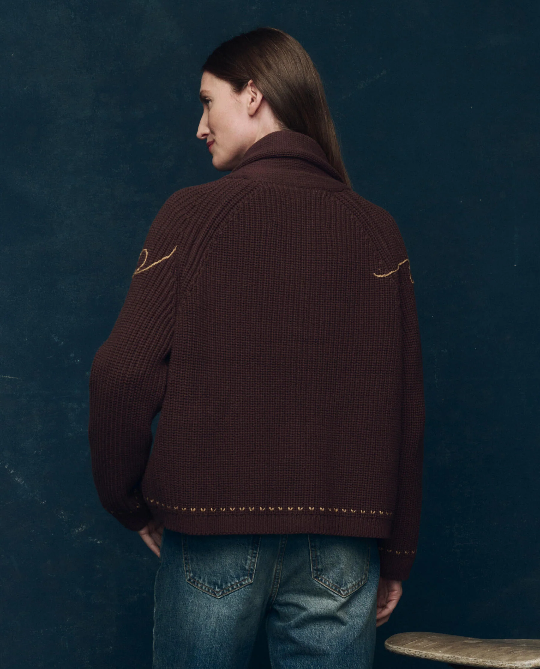 The Lasso Lodge Cardigan. -- Umber - Image 4