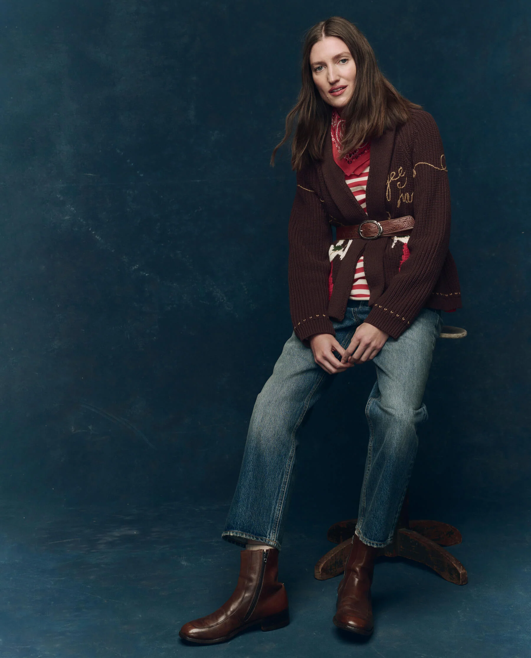 The Lasso Lodge Cardigan. -- Umber - Image 5